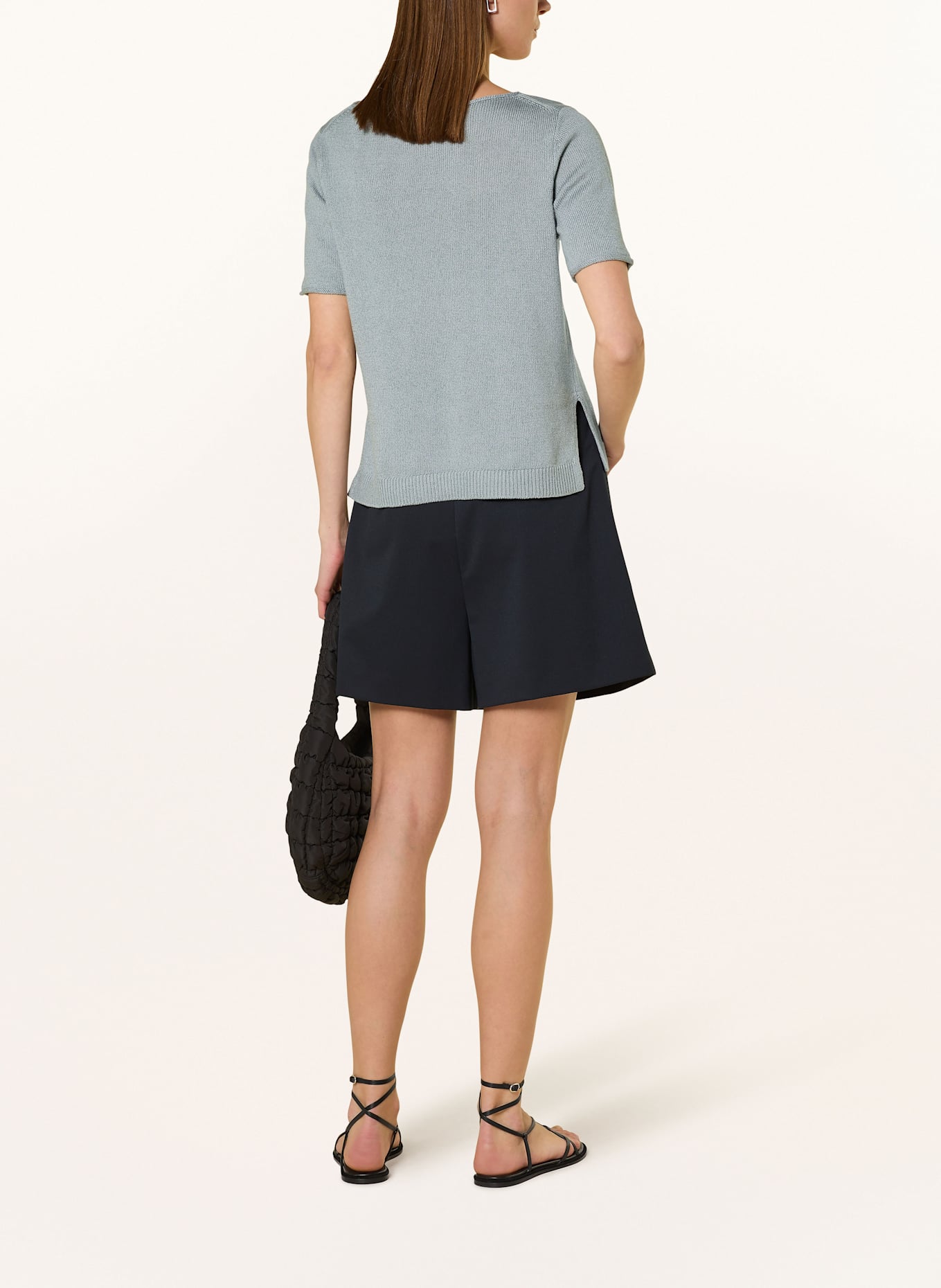 Marc O'Polo Knit shirt with linen: BLUE GRAY
