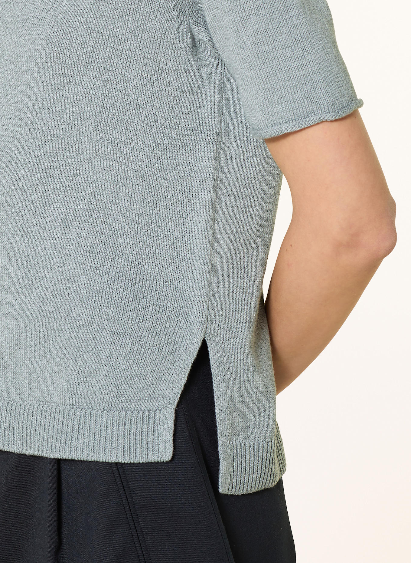 Marc O'Polo Knit shirt with linen: BLUE GRAY