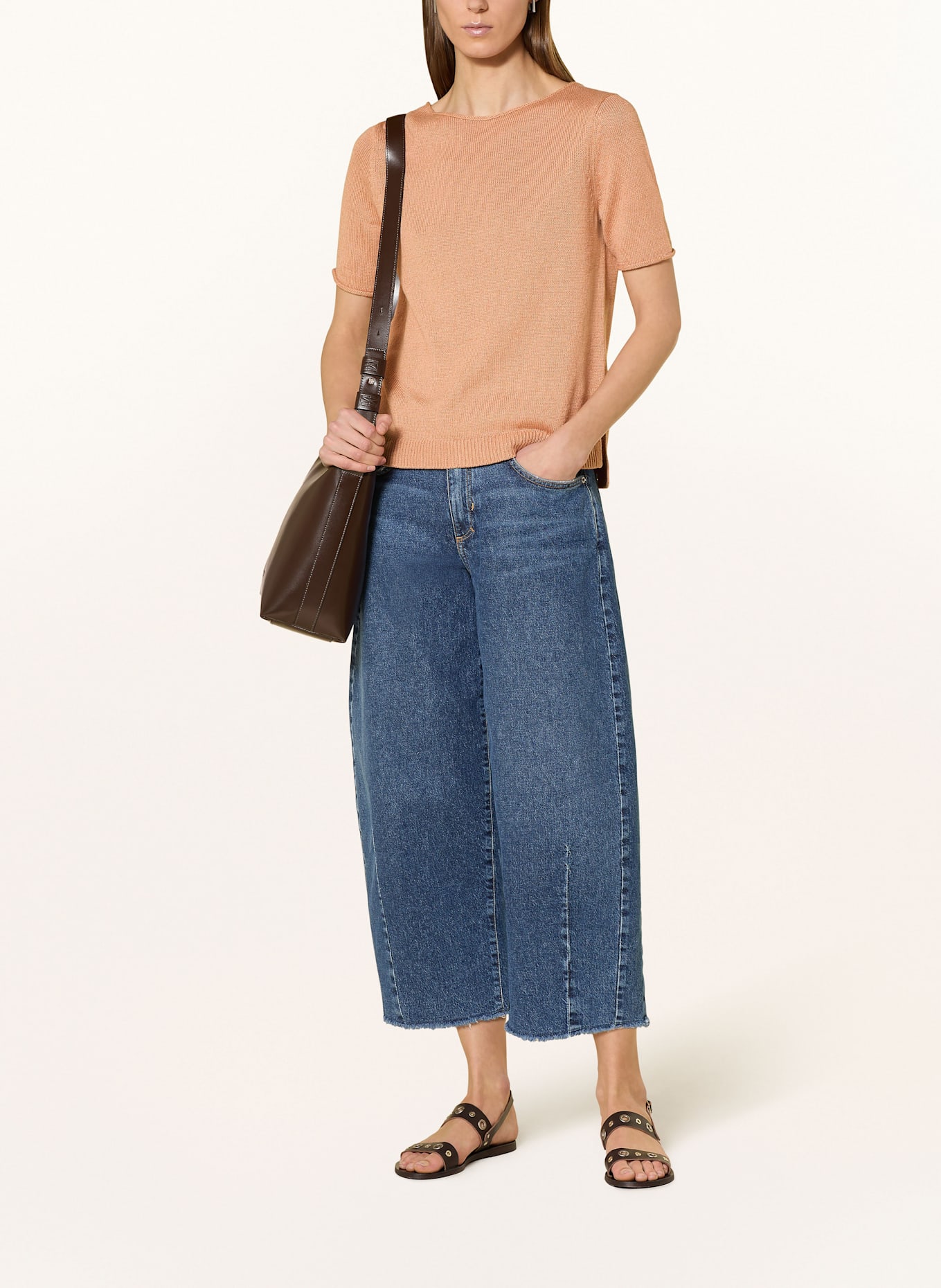 Marc O'Polo Strickshirt mit Leinen: HELLORANGE