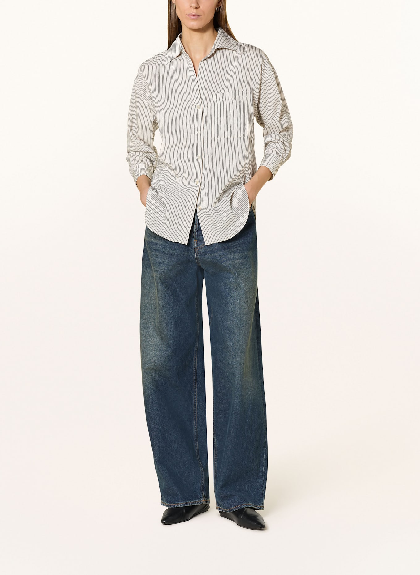 Marc O'Polo Bluse: ECRU / SCHWARZ