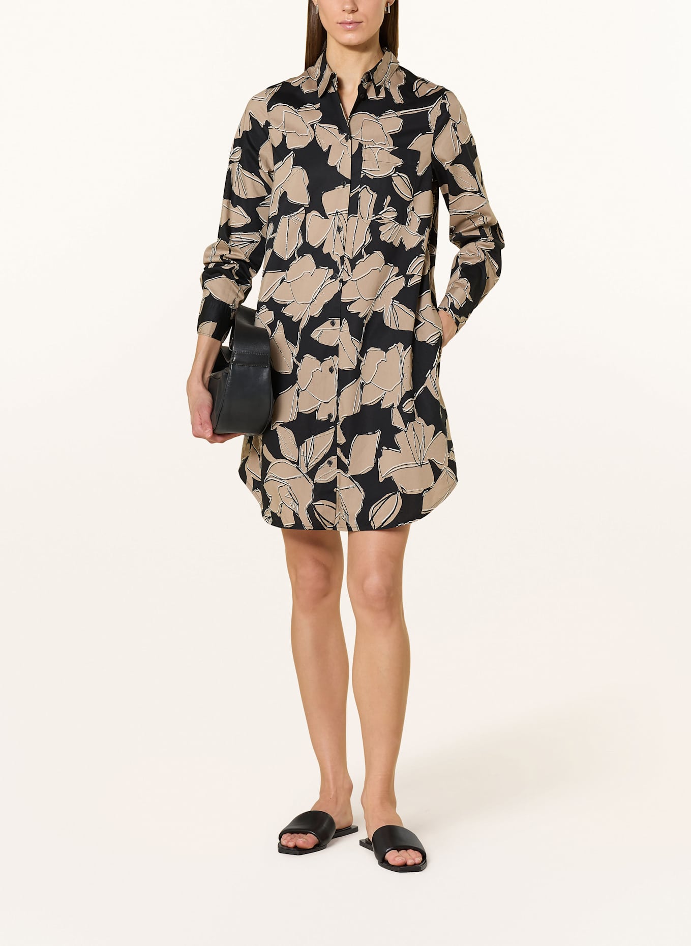 Marc O'Polo Hemdblusenkleid: SCHWARZ/ BEIGE