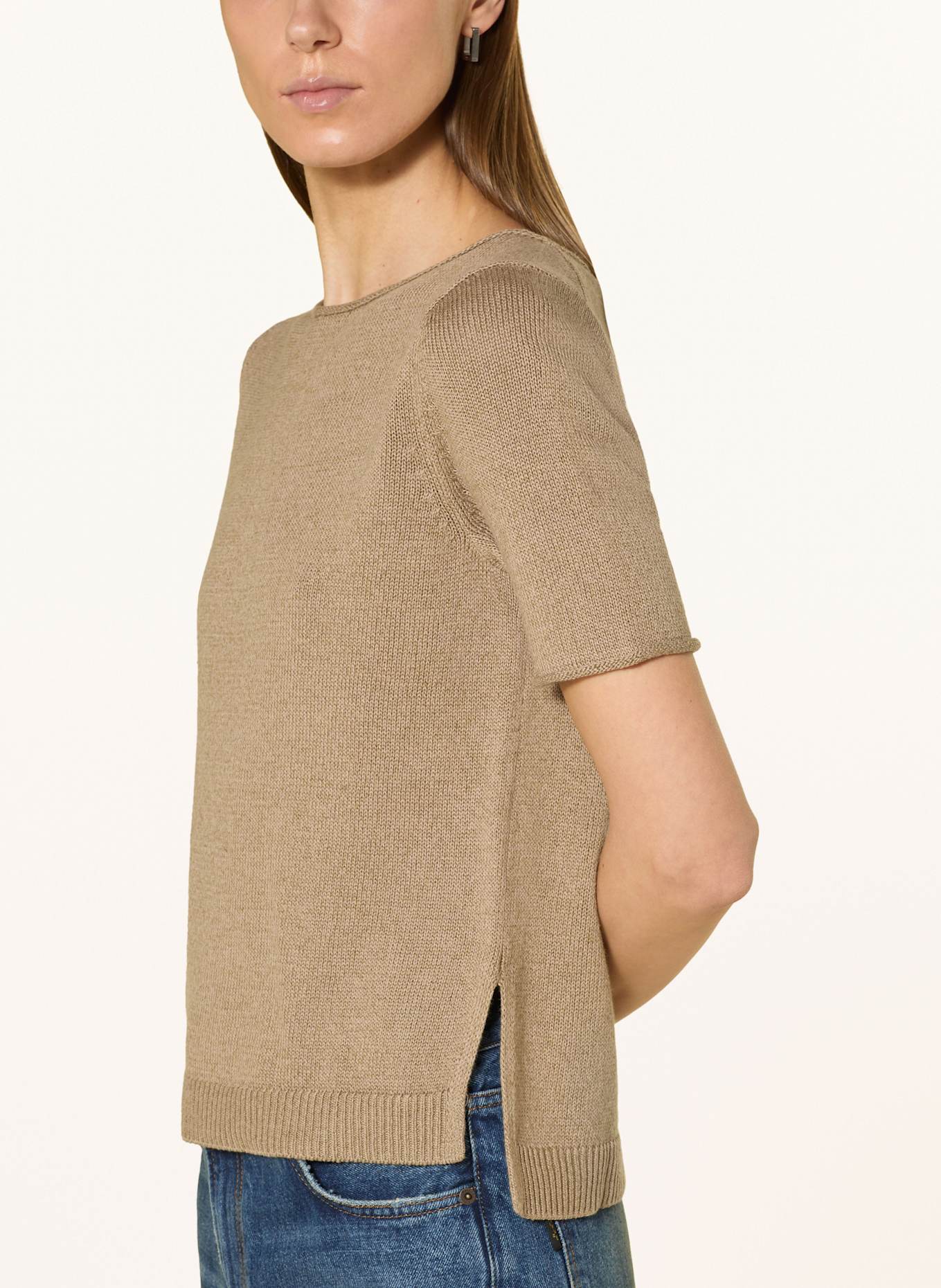 Marc O'Polo Strickshirt mit Leinen: BEIGE