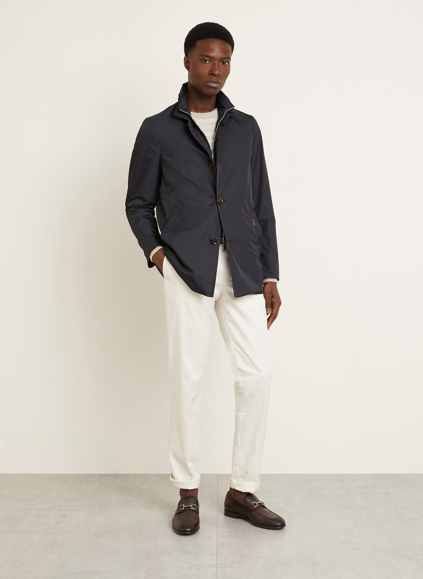 MOORER Jacke mit Blende: DUNKELBLAU