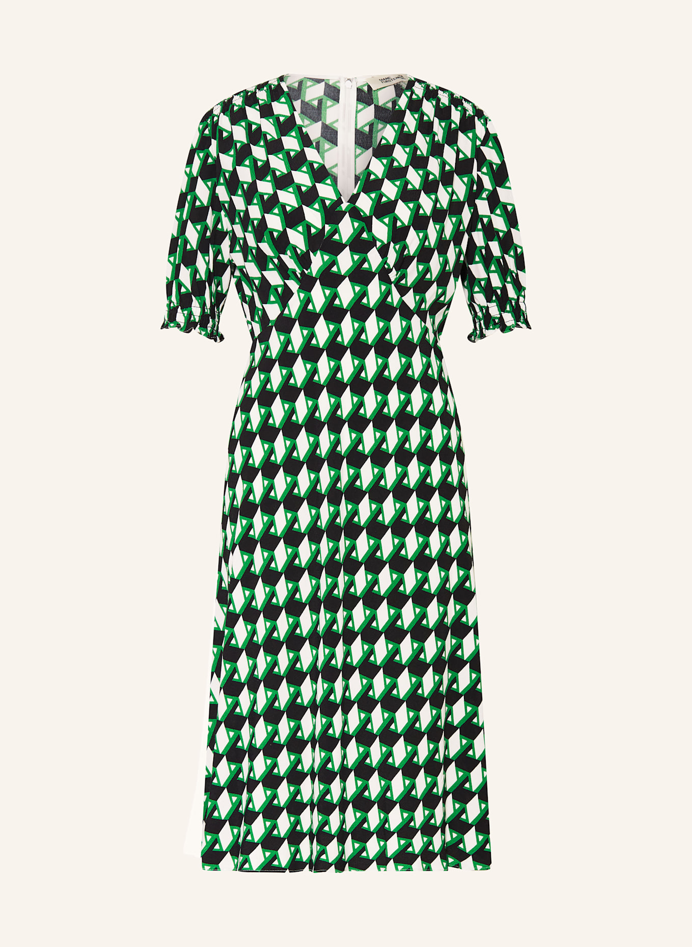 DIANE VON FURSTENBERG Sukienka JEMMA: ZIELONY / BIAŁY / CZARNY