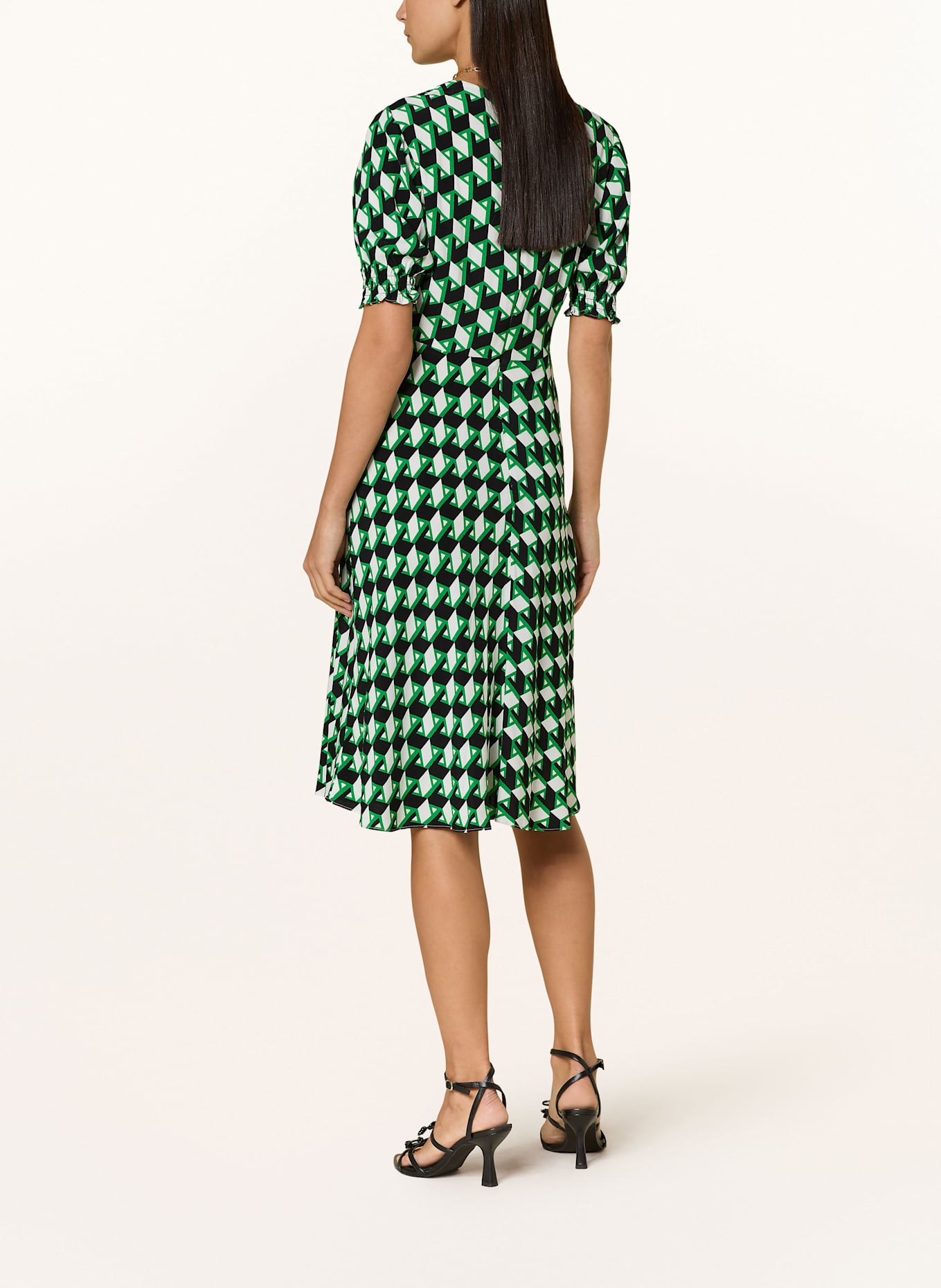 DIANE VON FURSTENBERG Sukienka JEMMA: ZIELONY / BIAŁY / CZARNY