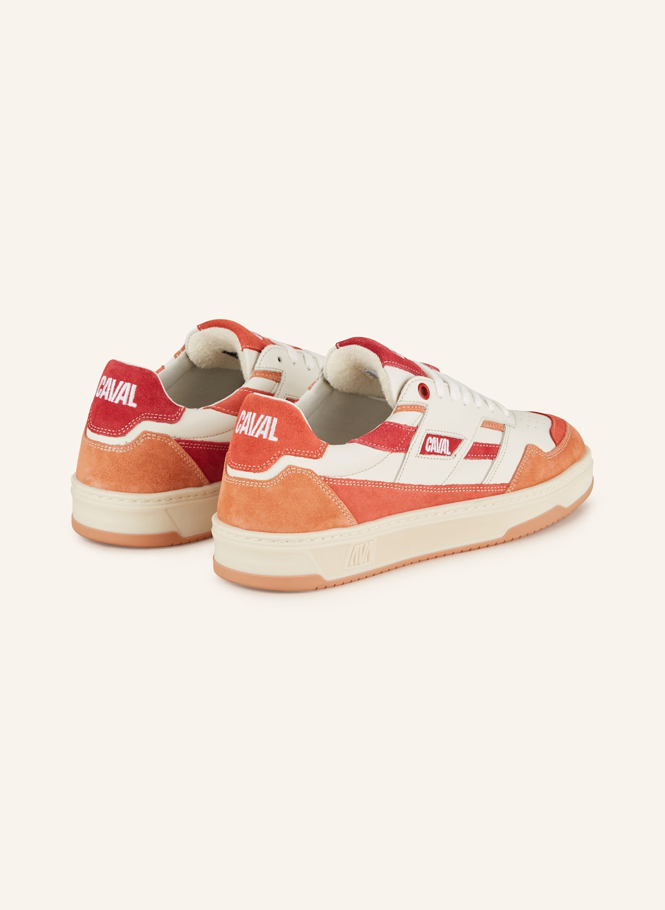 CAVAL Sneaker PLAYGROUND: CREME/ ROT/ ORANGE