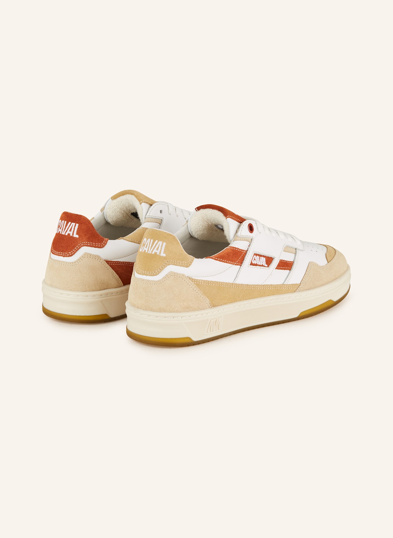 CAVAL Sneakers PLAYGROUND: WHITE / DARK ORANGE / LIGHT BROWN