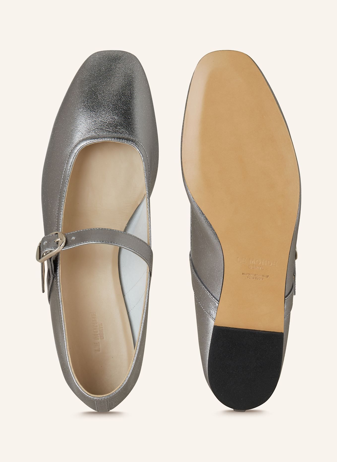 LE MONDE BÉRYL Mary-Jane-Ballerinas: SILBER