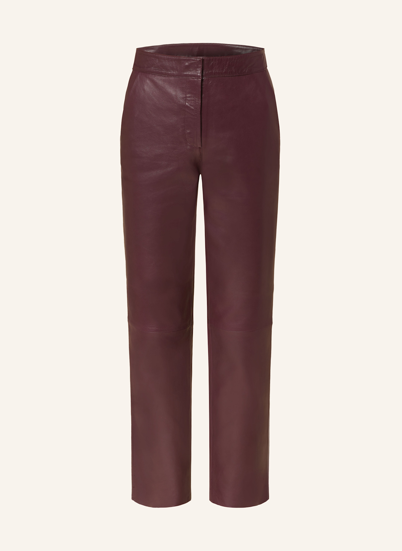 Y.A.S. pantalon en cuir: ROUGE FONCÉ