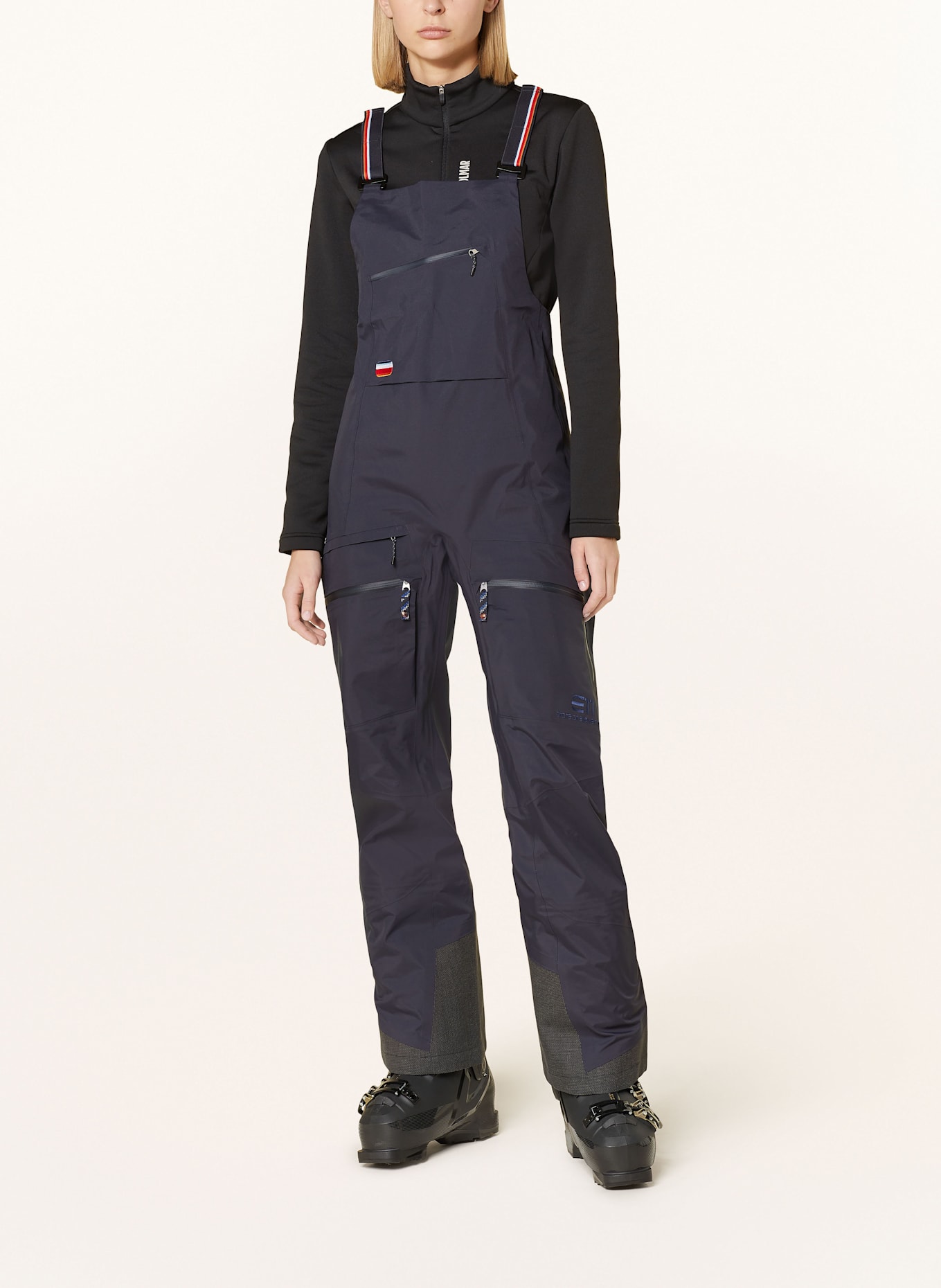 state of elevenate Spodnie narciarskie hardshell PURE BIB: GRANATOWY / CZIEMNOSZARY