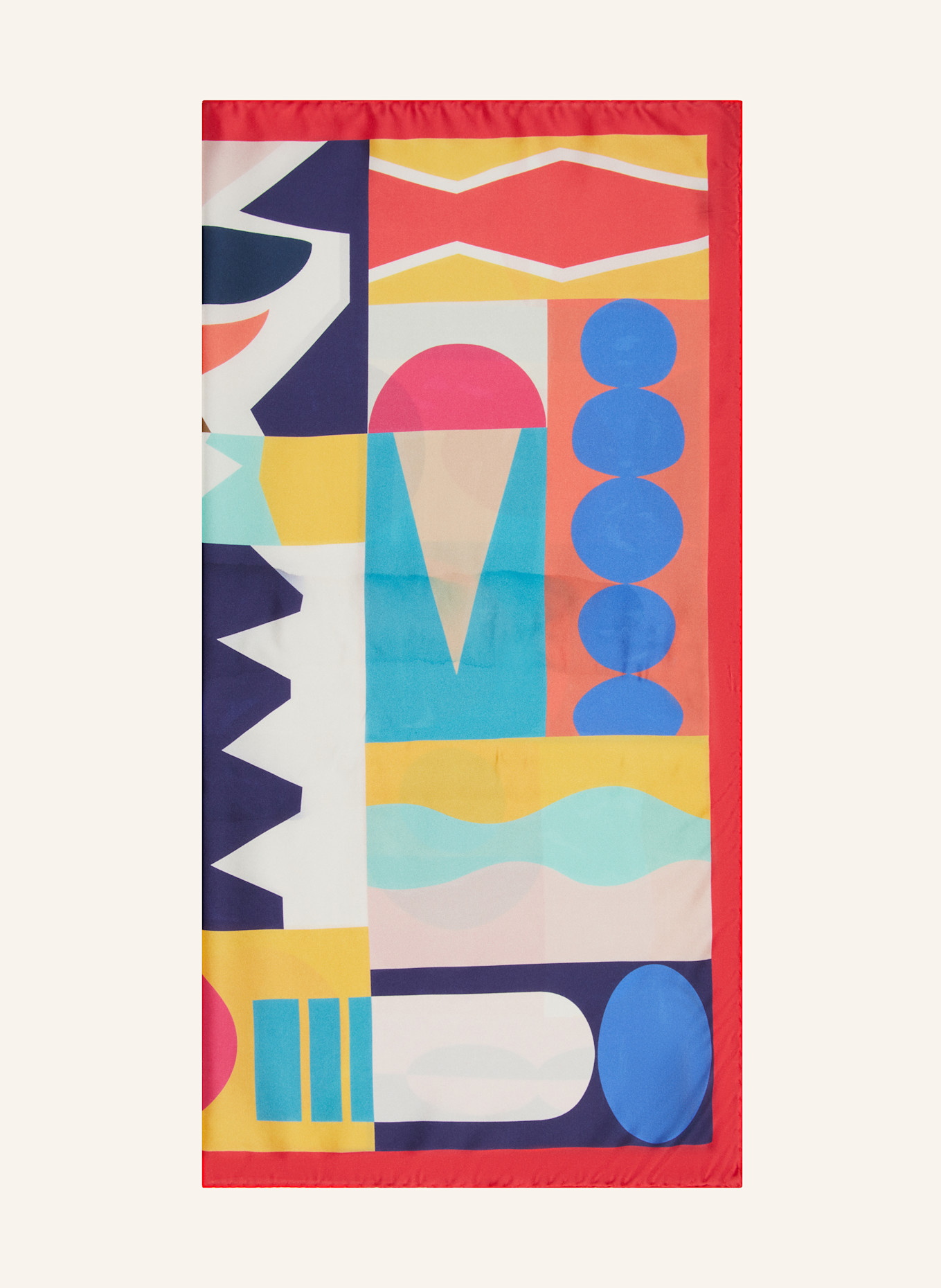 Barbieri Silk scarf, Color: PINK/ DARK YELLOW/ DARK BLUE (Image 1)