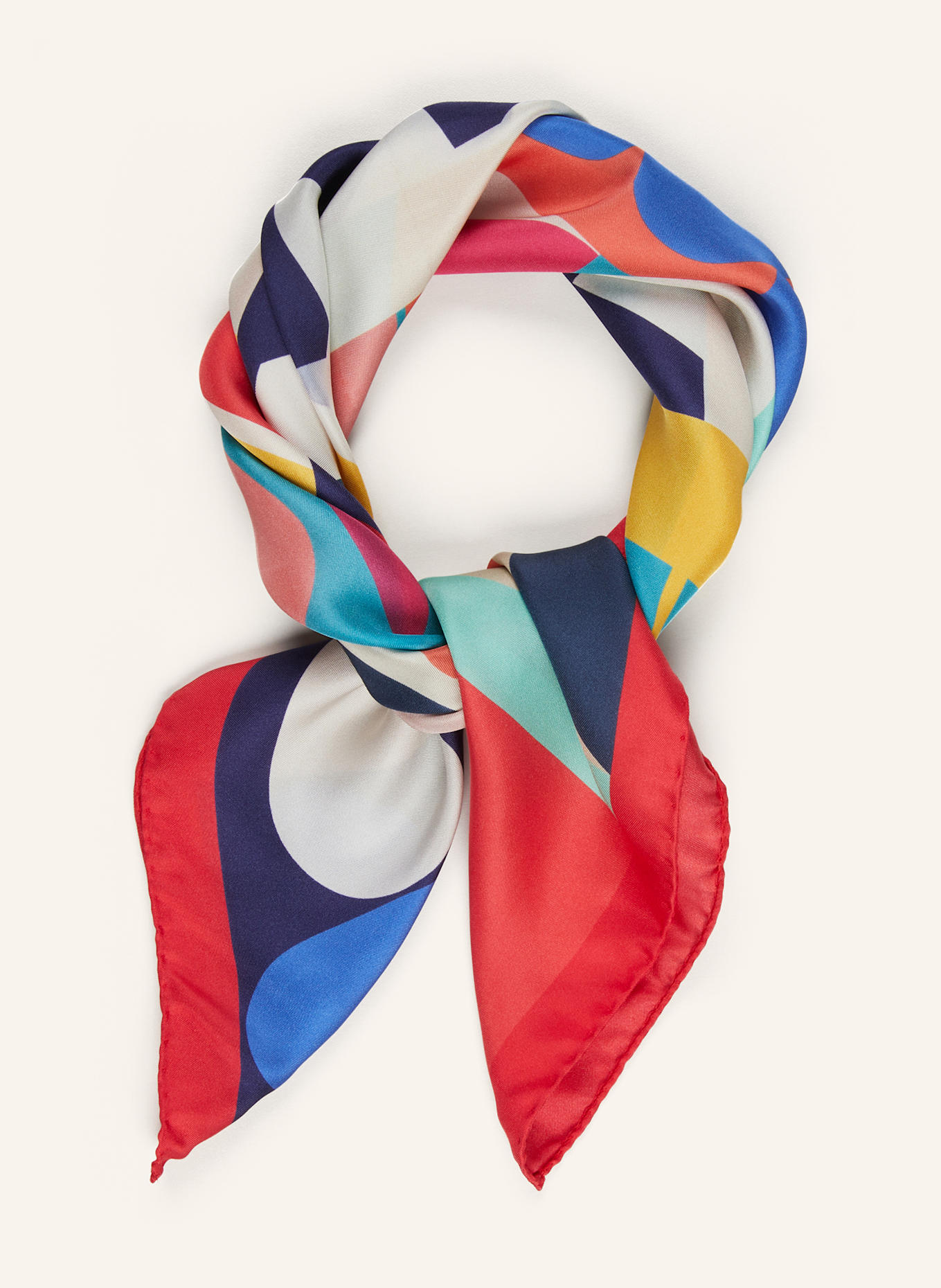Barbieri Silk scarf, Color: PINK/ DARK YELLOW/ DARK BLUE (Image 2)
