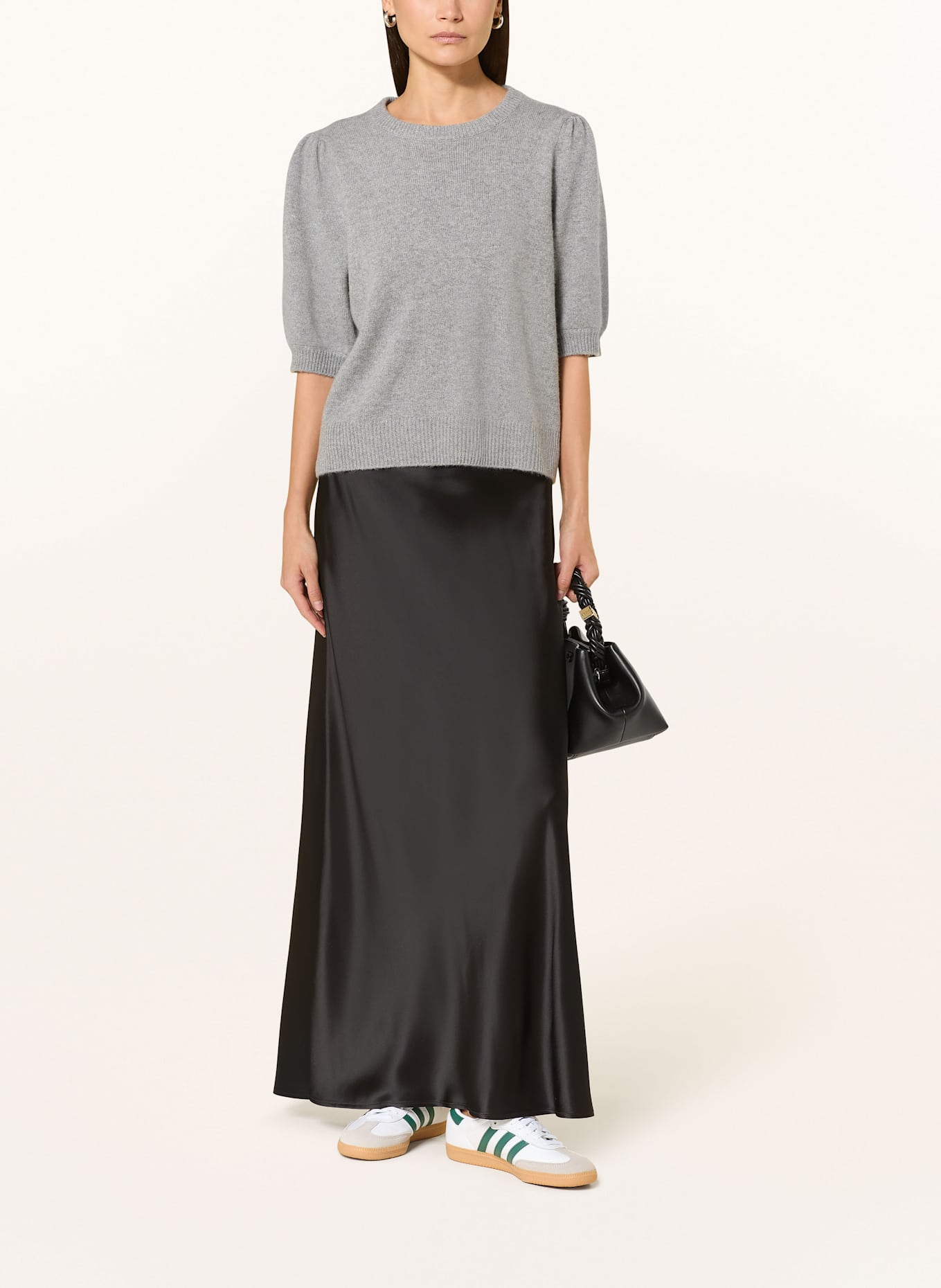 LADNERI Satinrock LE PLAINE: SCHWARZ