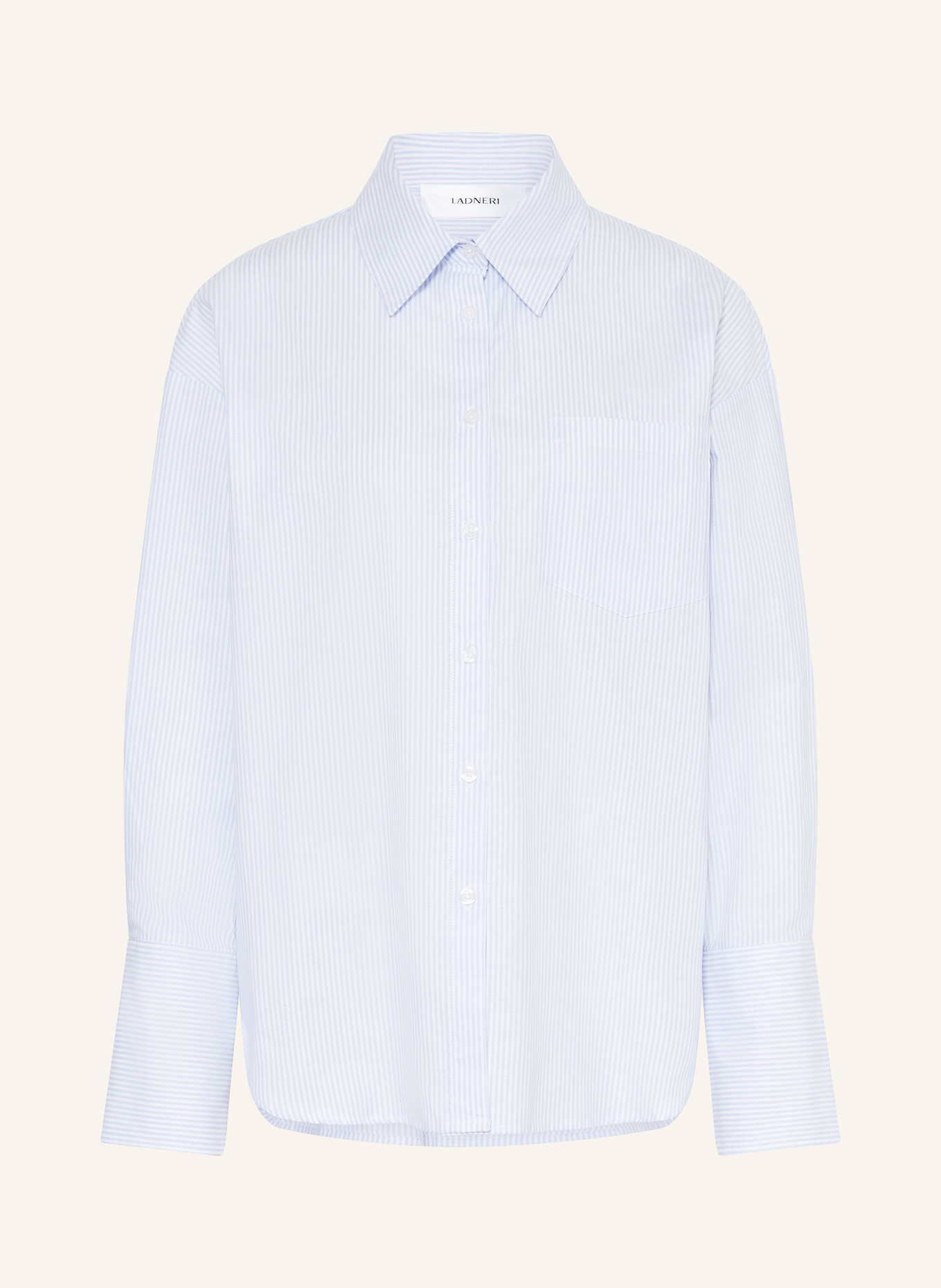 LADNERI Shirt blouse ST. GERMAIN OXFORD: WHITE / LIGHT BLUE