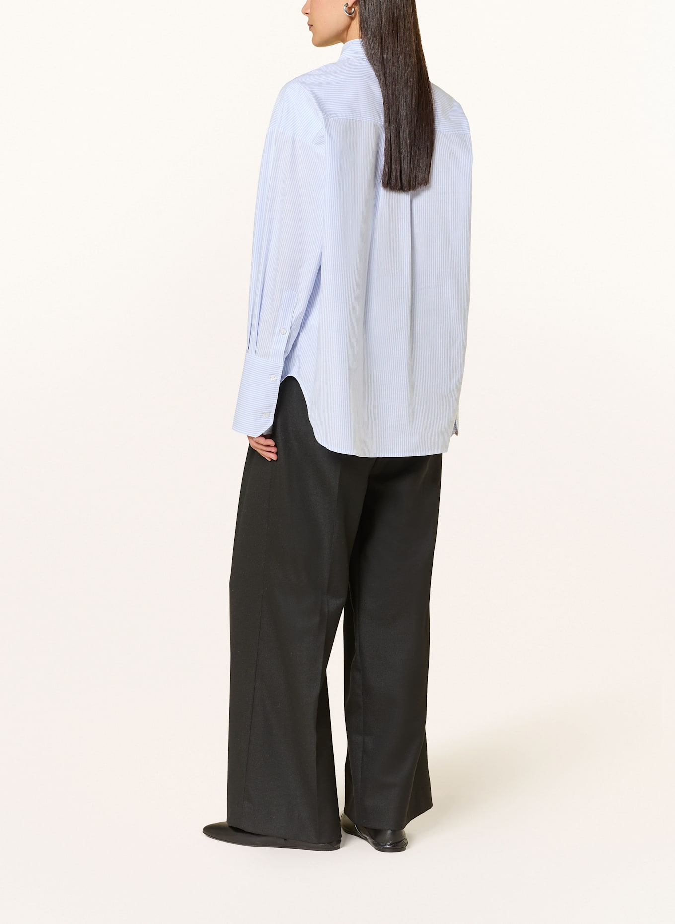 LADNERI Shirt blouse ST. GERMAIN OXFORD: WHITE / LIGHT BLUE