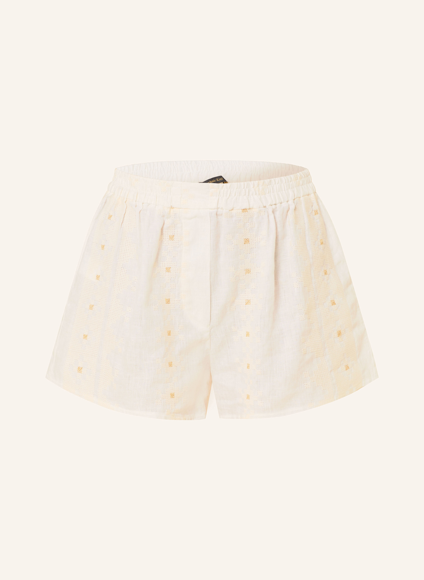 Greek Archaic Kori Leinenshorts PIXEL: WEISS / ECRU