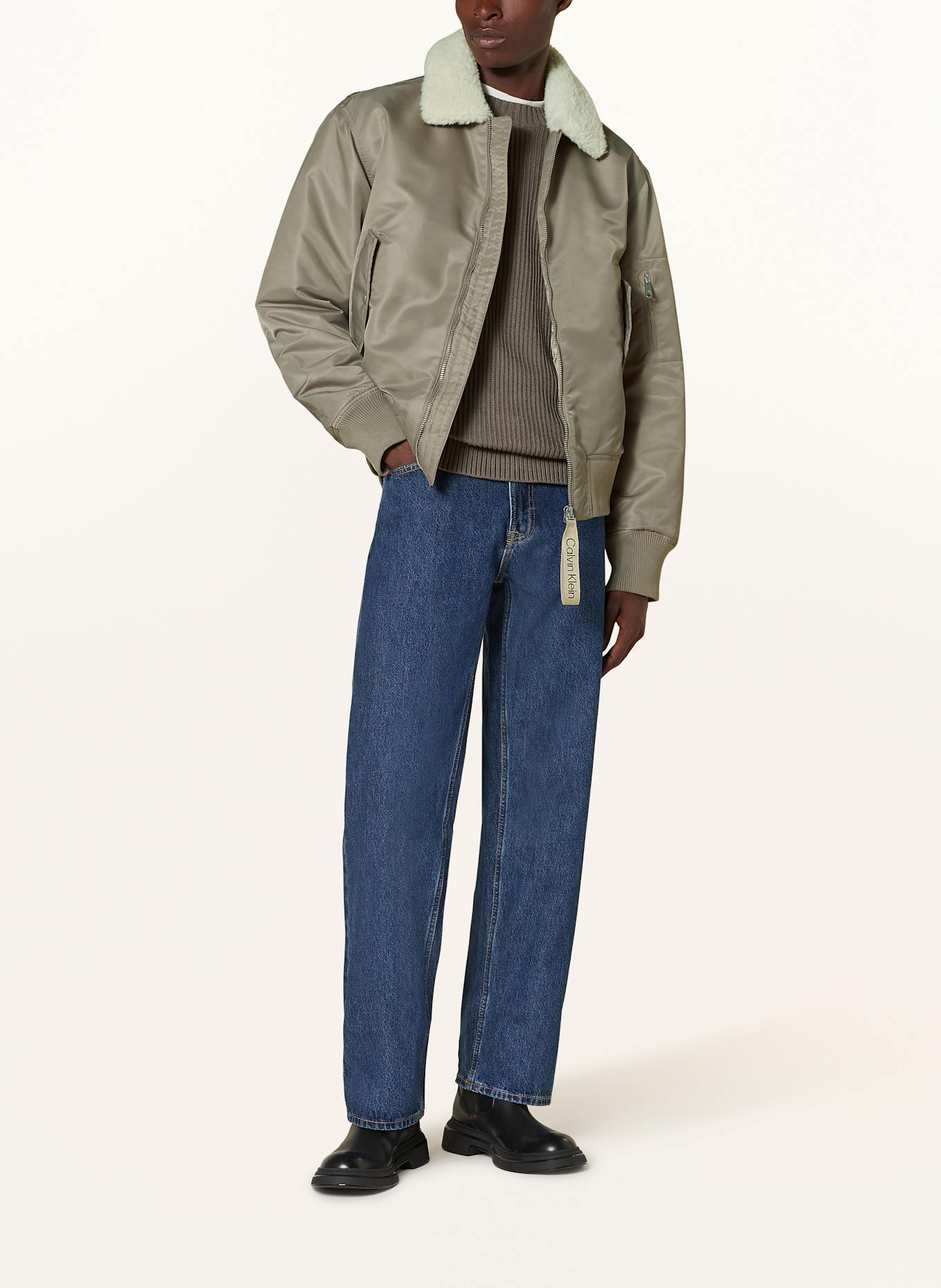 Calvin Klein Jeans Bomber jacket with teddy: KHAKI / BROWN