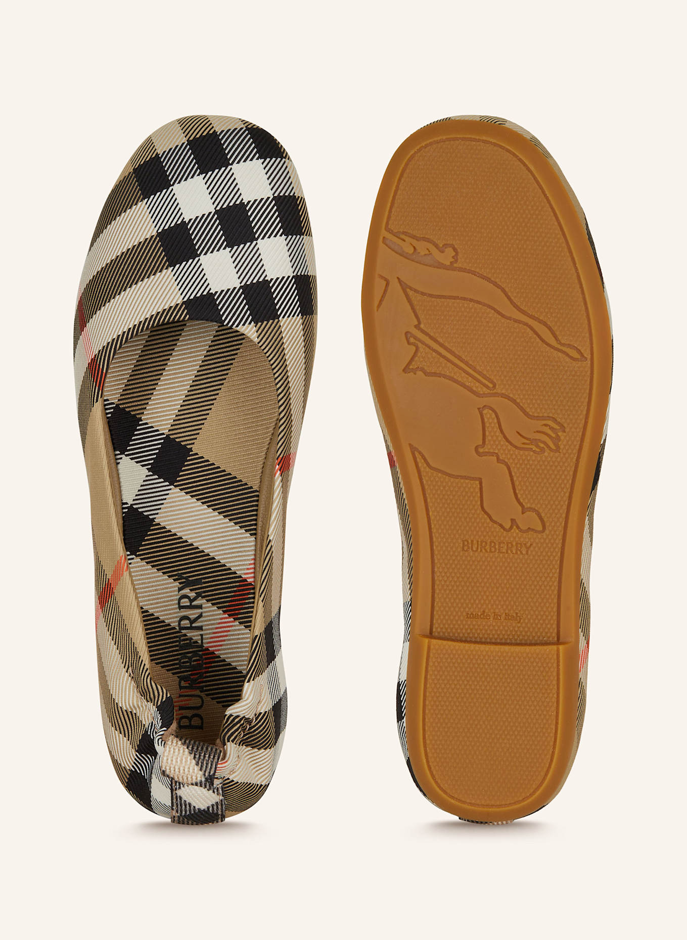 BURBERRY Baleriny: BEŻOWY / CZARNY / BIAŁY