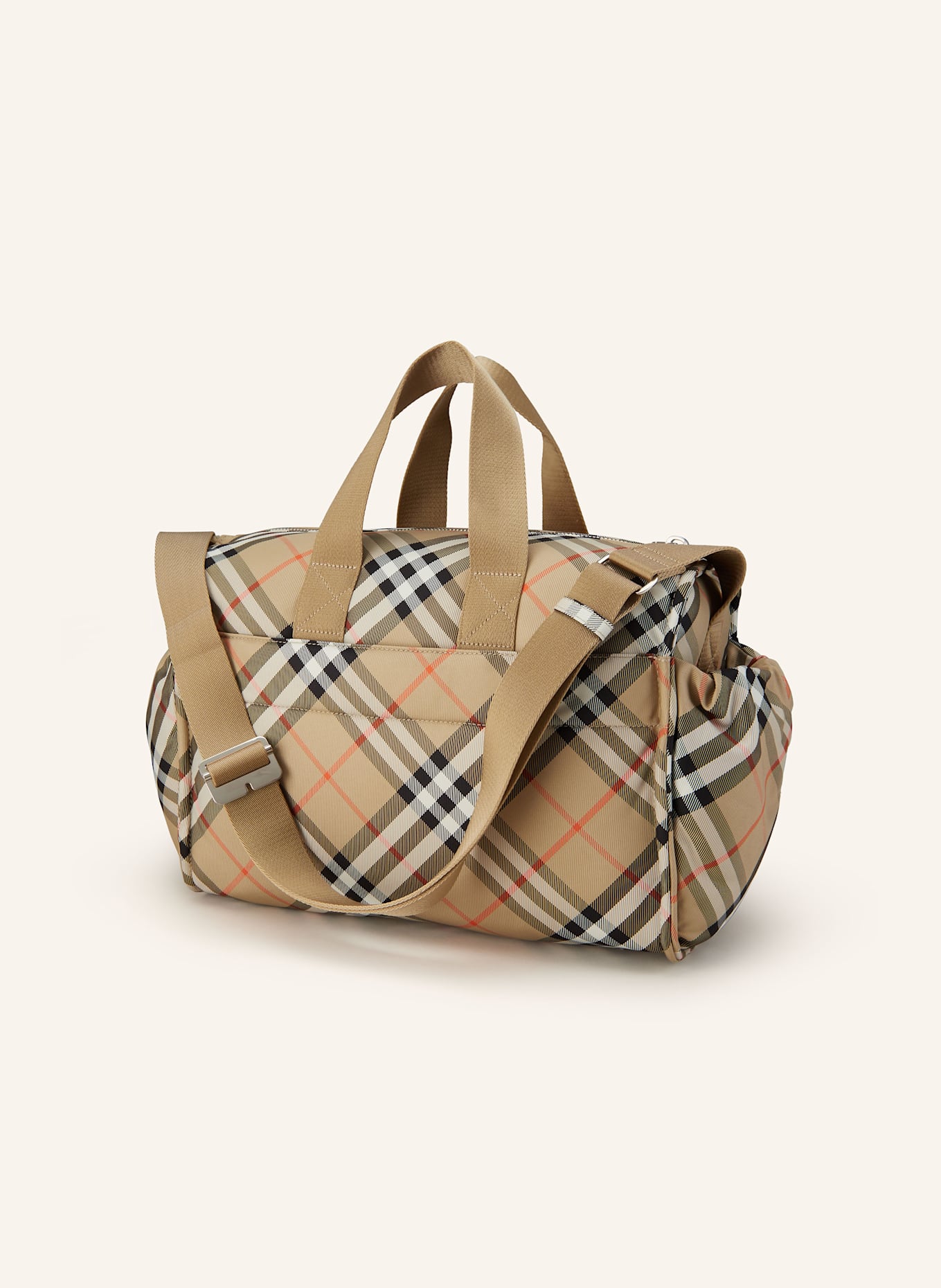 BURBERRY Wickeltasche: BEIGE/ SCHWARZ/ ROT