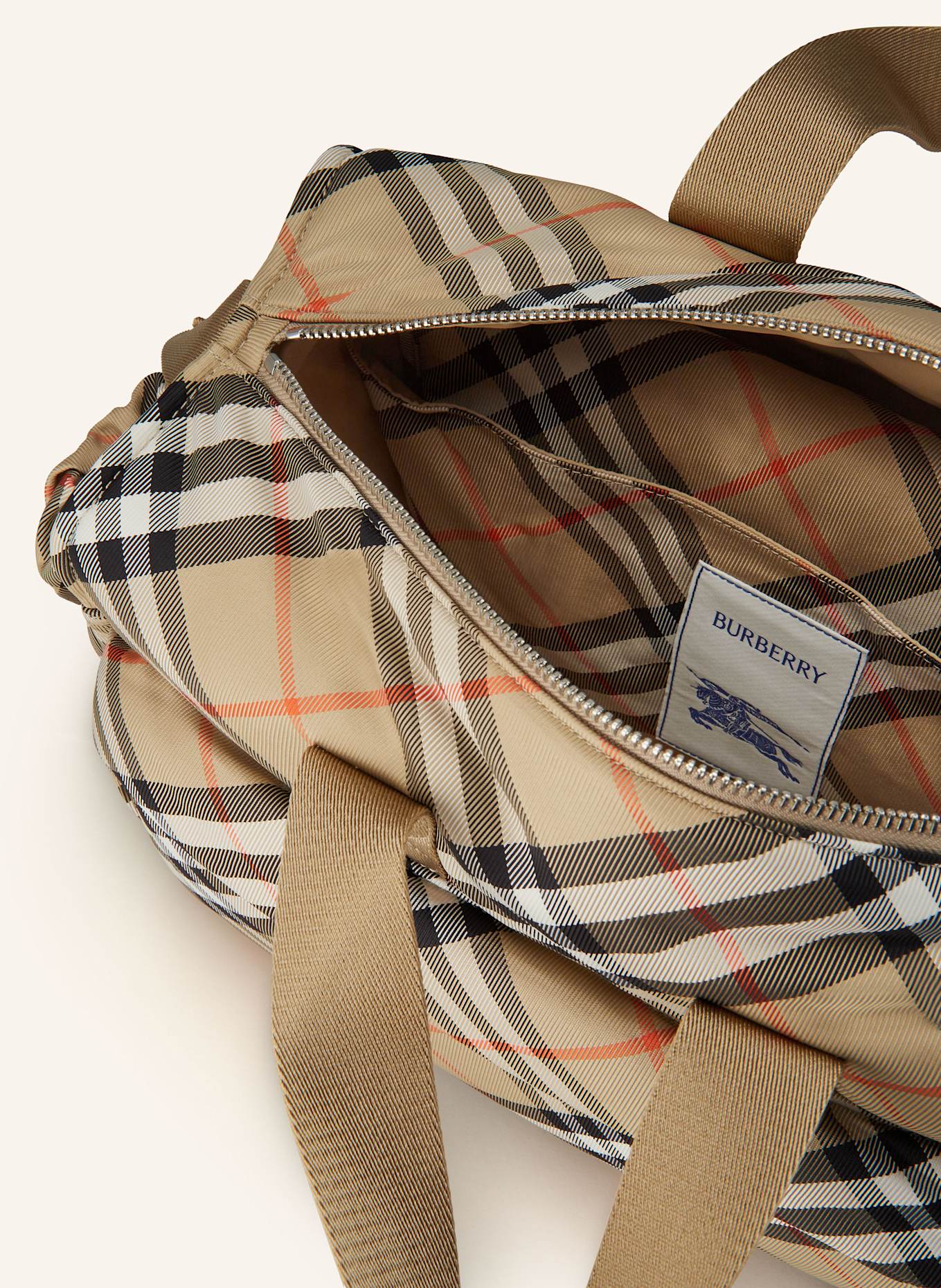 BURBERRY Wickeltasche: BEIGE/ SCHWARZ/ ROT