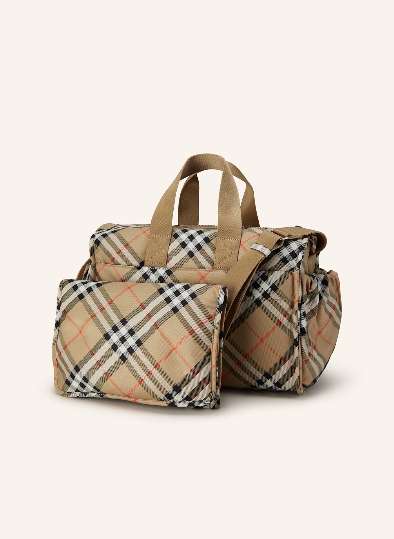 BURBERRY Wickeltasche: BEIGE/ SCHWARZ/ ROT