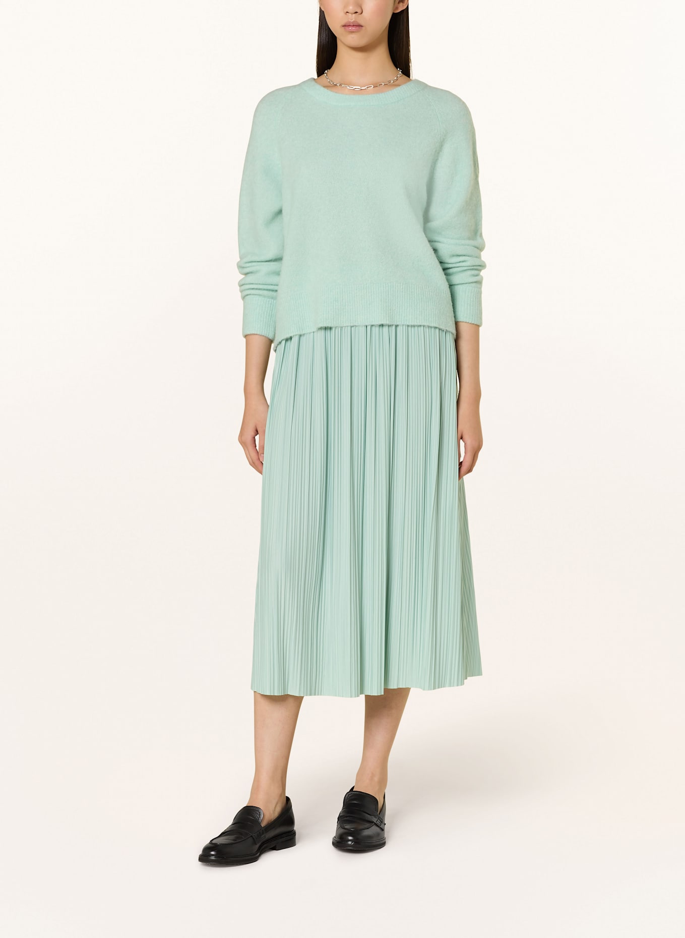 SAMSØE SAMSØE Sweater NOR O-N SHORT with alpaca: MINT