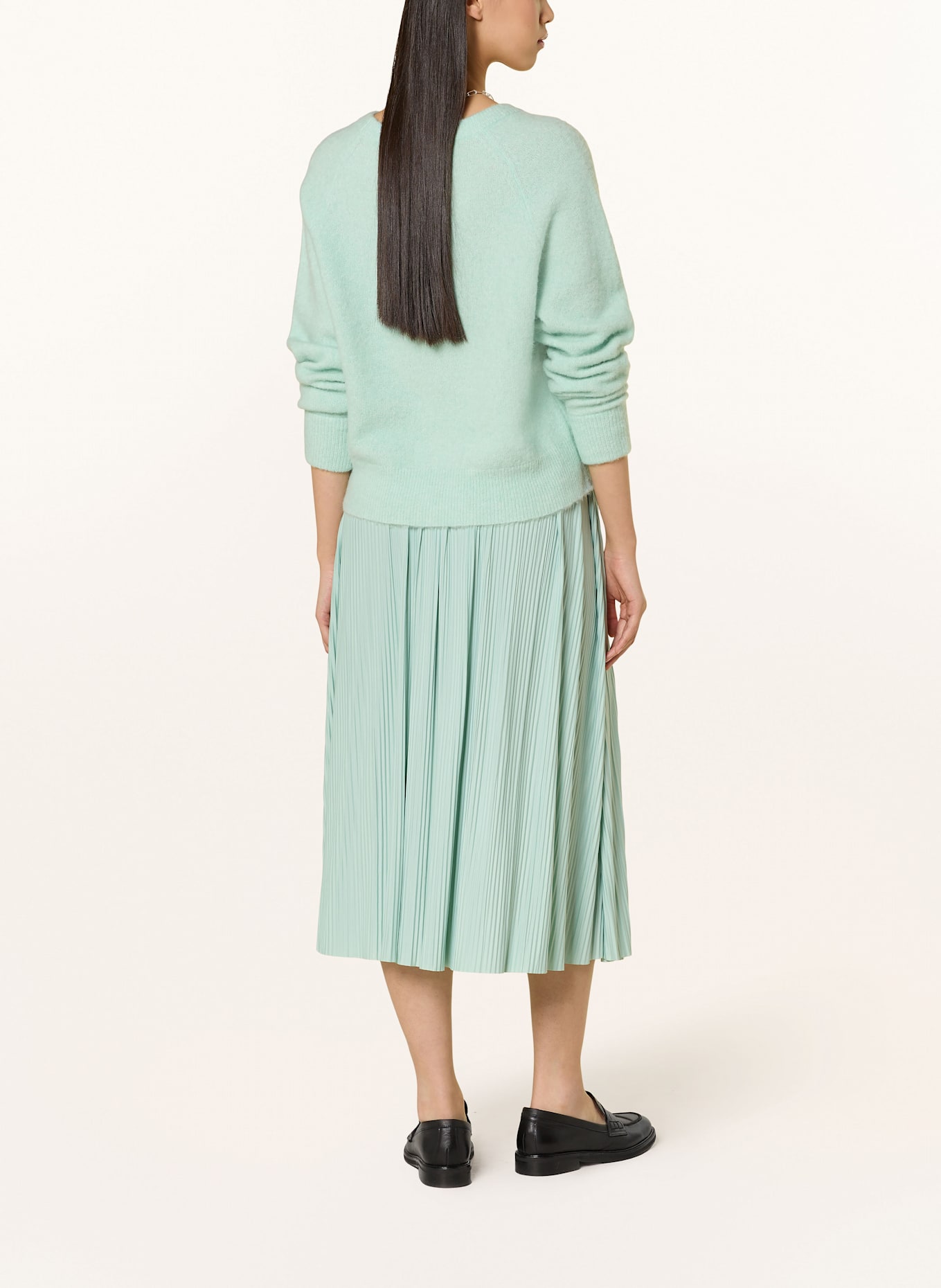 SAMSØE SAMSØE Sweater NOR O-N SHORT with alpaca: MINT