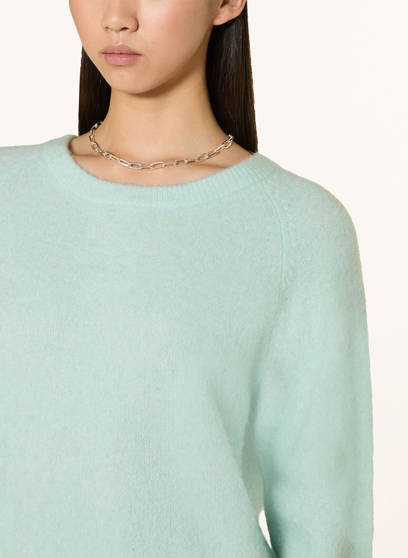 SAMSØE SAMSØE Sweater NOR O-N SHORT with alpaca: MINT
