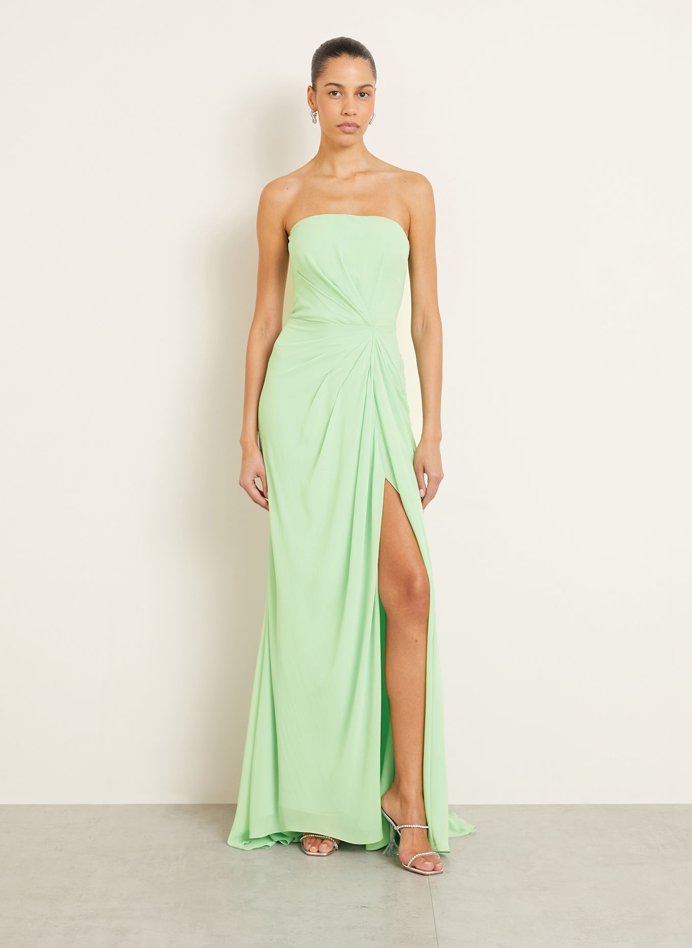 VERA WANG Off-shoulder dress FLEURI: LIGHT GREEN