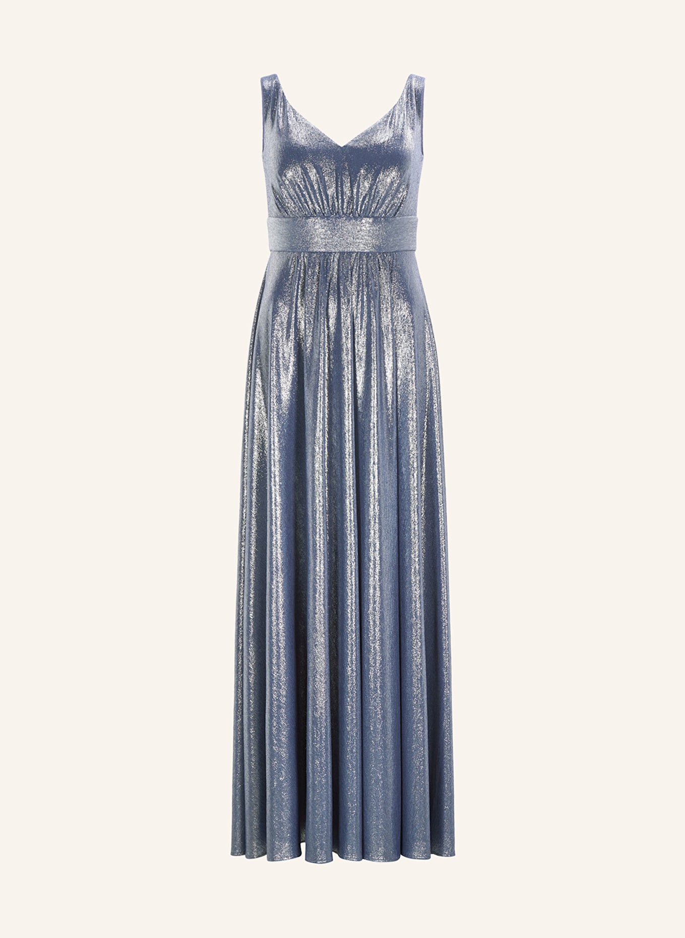SWING Abendkleid mit Glitzergarn: BLAU/ SILBER