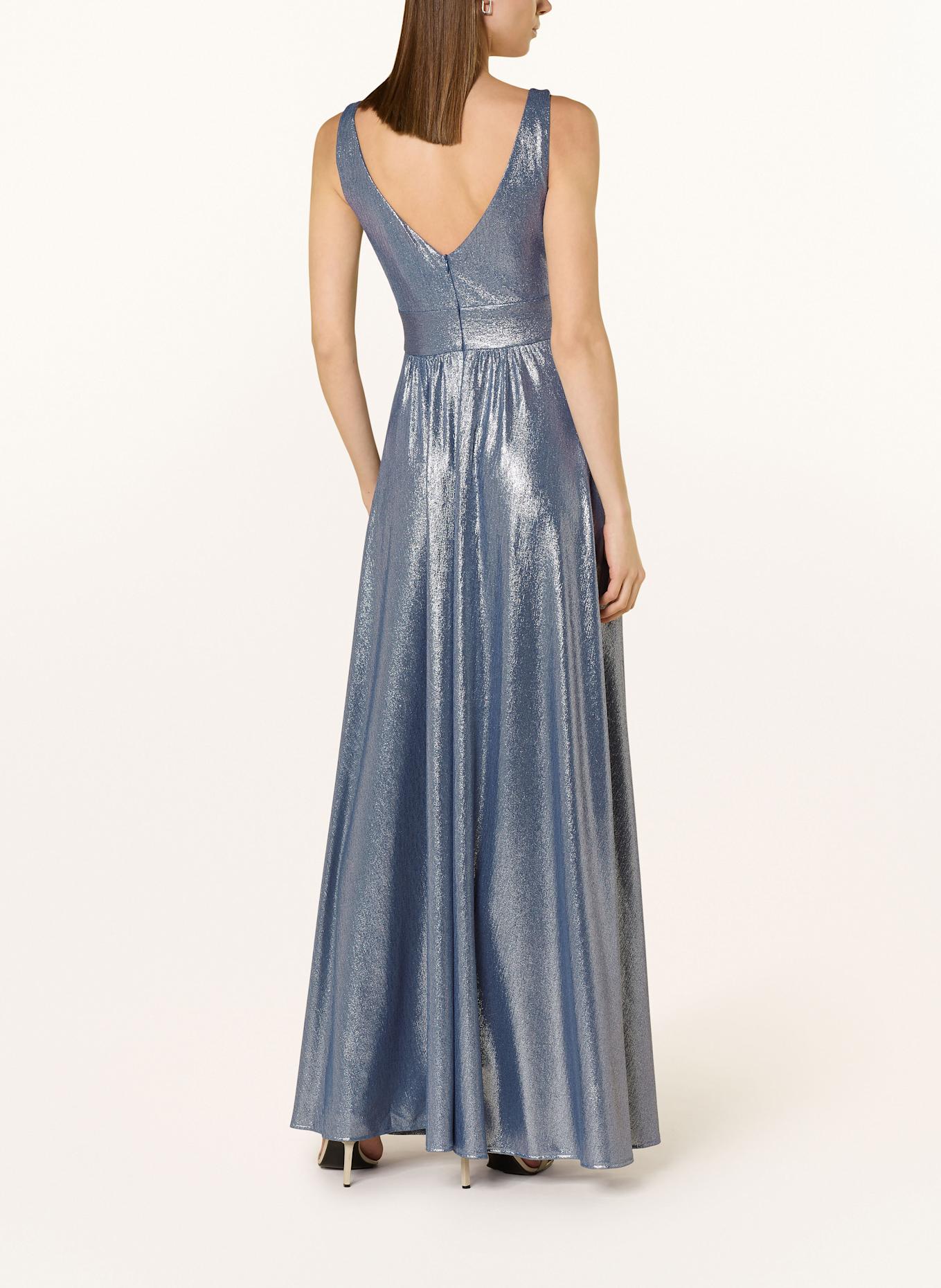 SWING Abendkleid mit Glitzergarn: BLAU/ SILBER