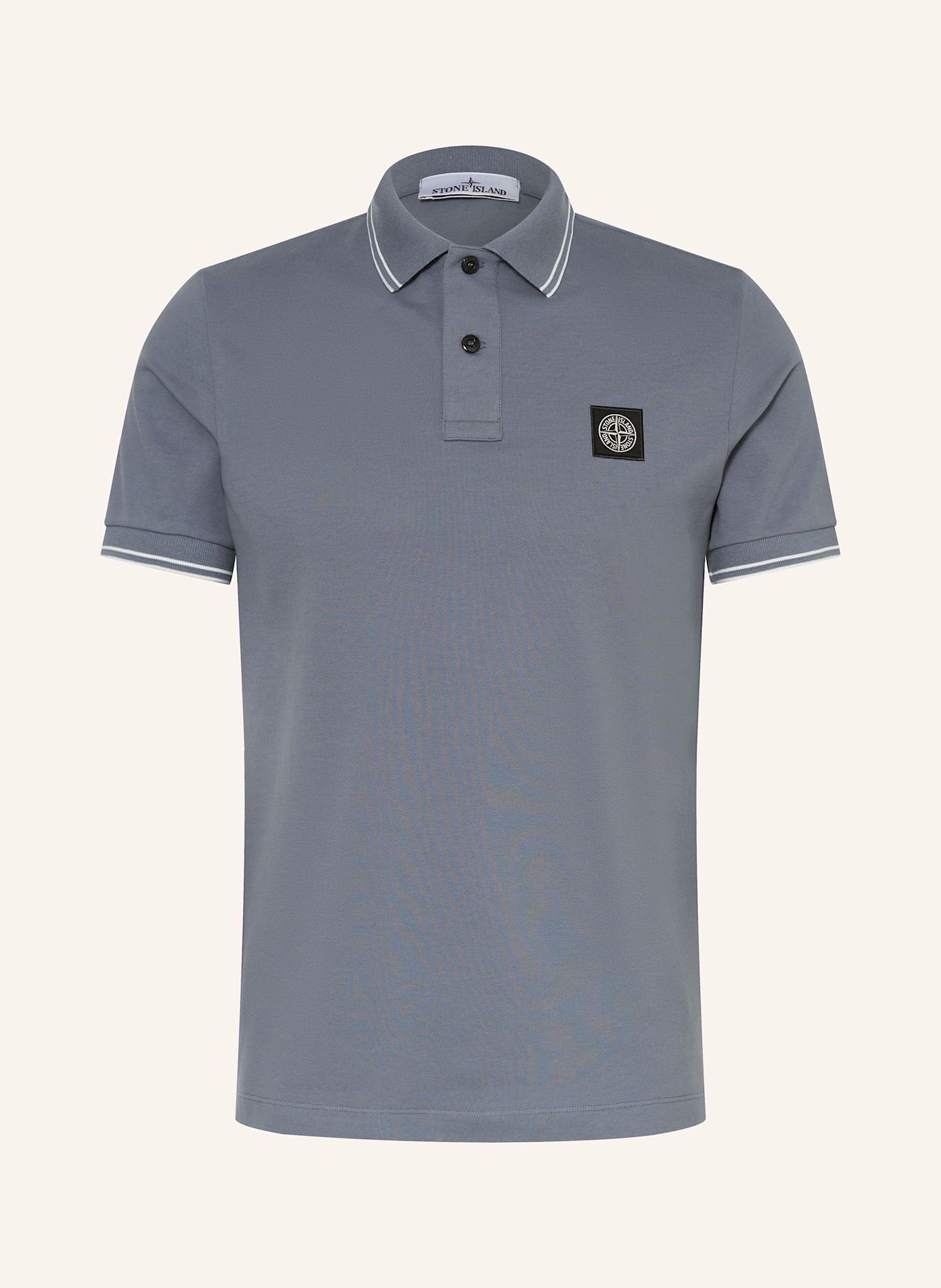 STONE ISLAND Koszulka polo z piki slim fit: SZARONIEBIESKI