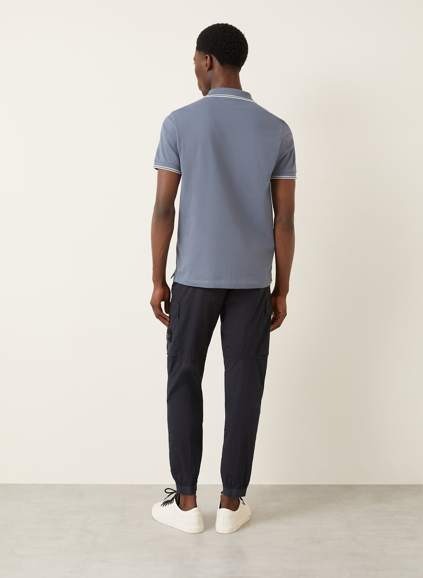 STONE ISLAND Koszulka polo z piki slim fit: SZARONIEBIESKI