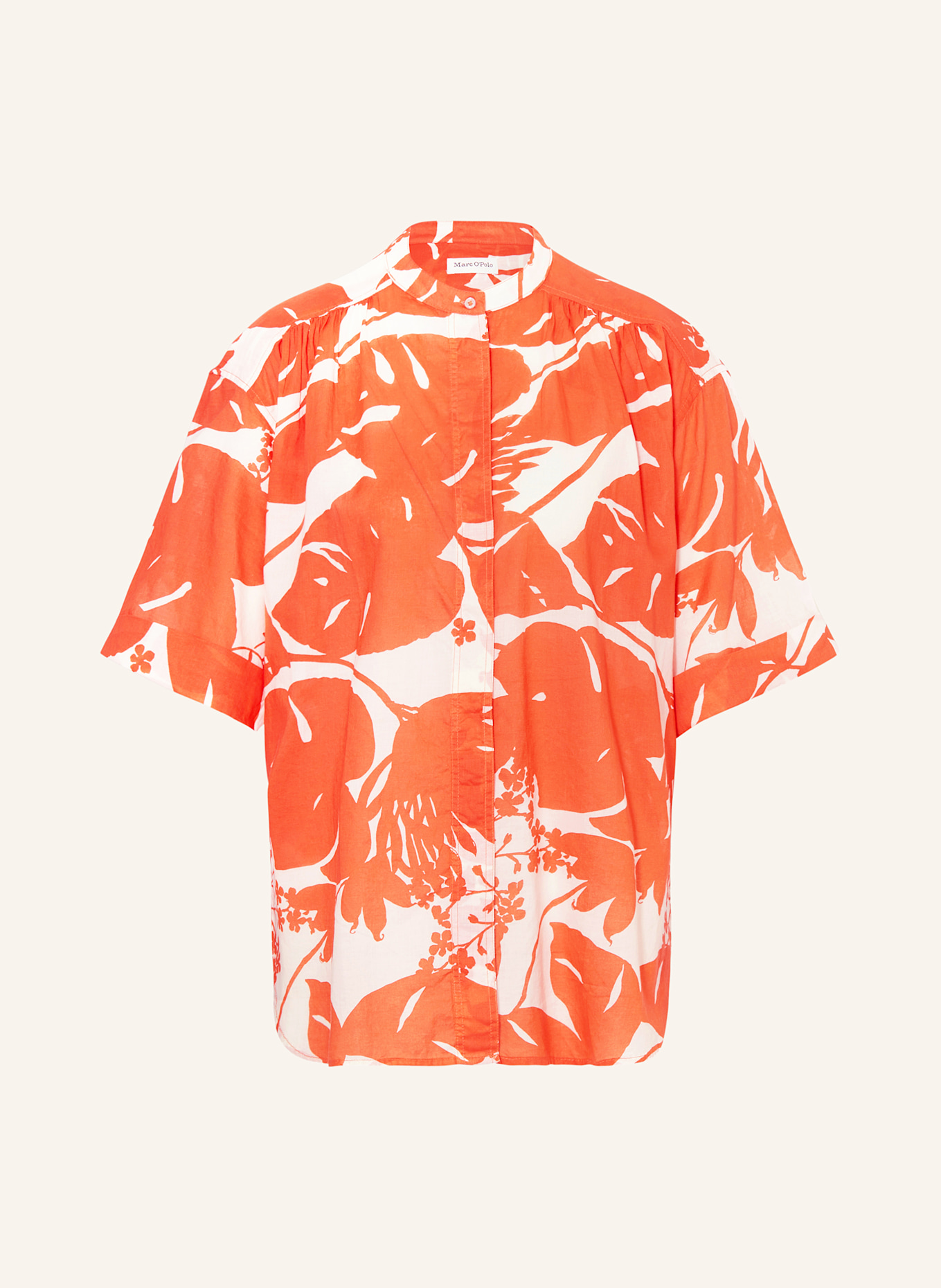 Marc O'Polo Hemdbluse: ORANGE / WEISS