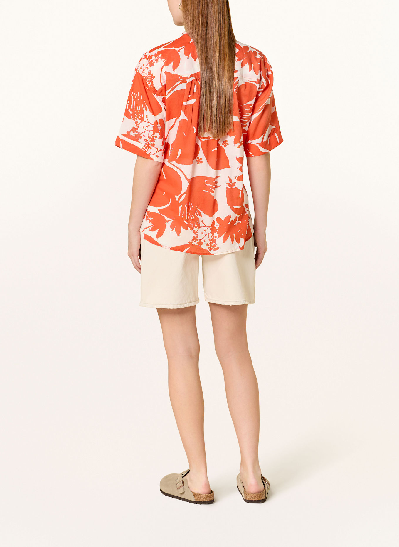 Marc O'Polo Hemdbluse: ORANGE / WEISS