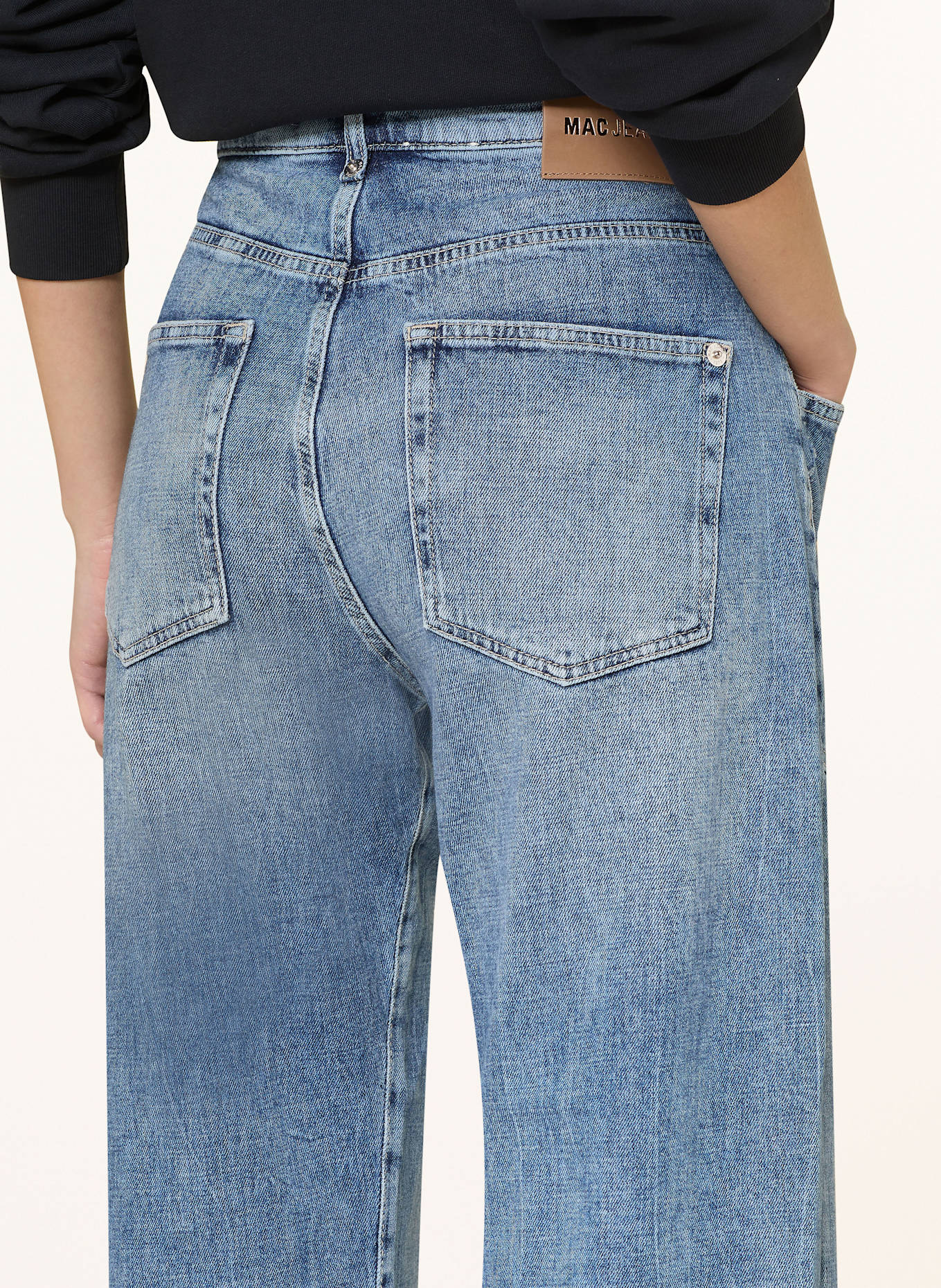 MAC Destroyed Jeans BAGGY: D513 patched destroyed mid blu