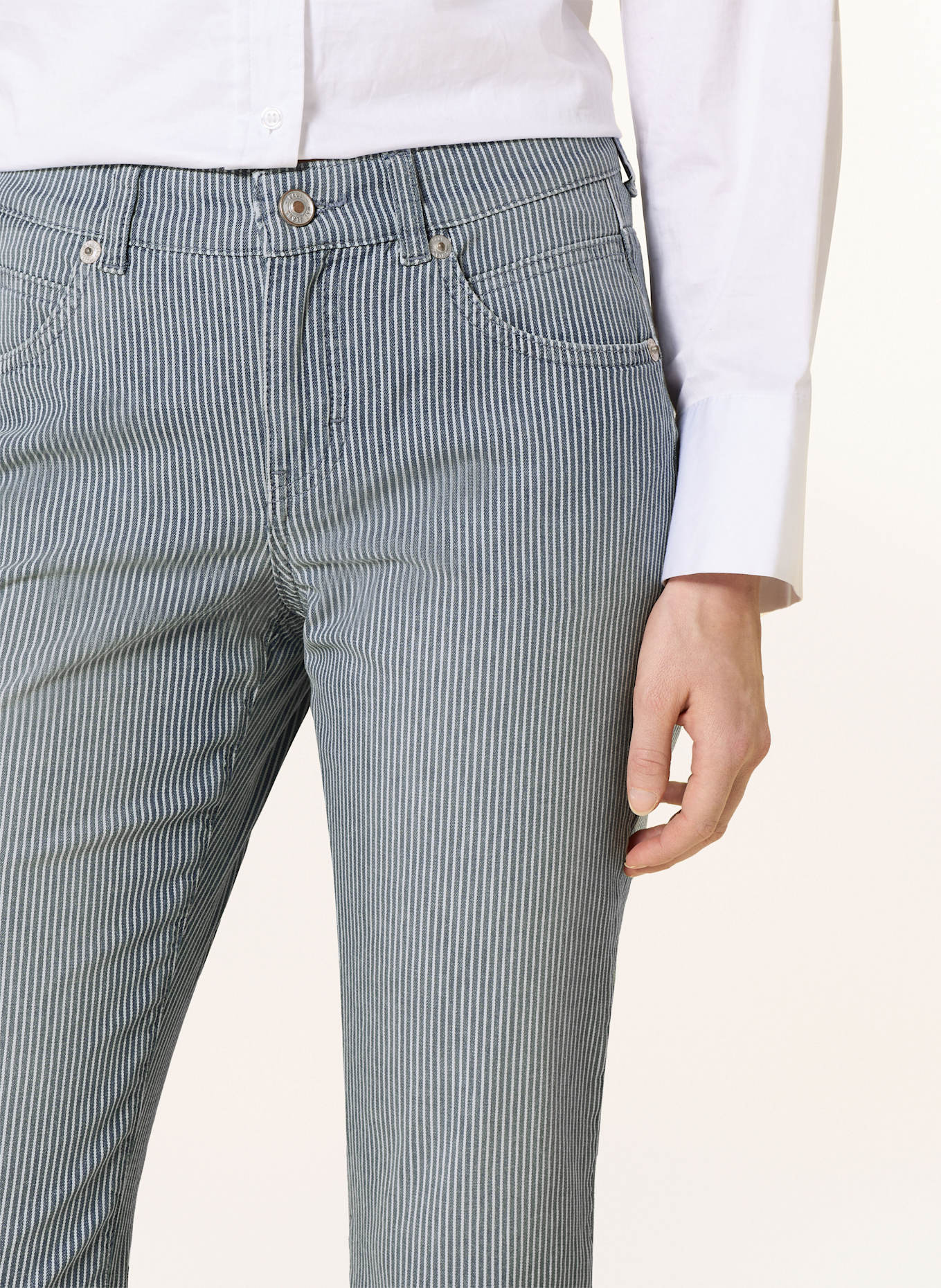 MAC 3/4 jeans CAPRI: DARK BLUE / WHITE