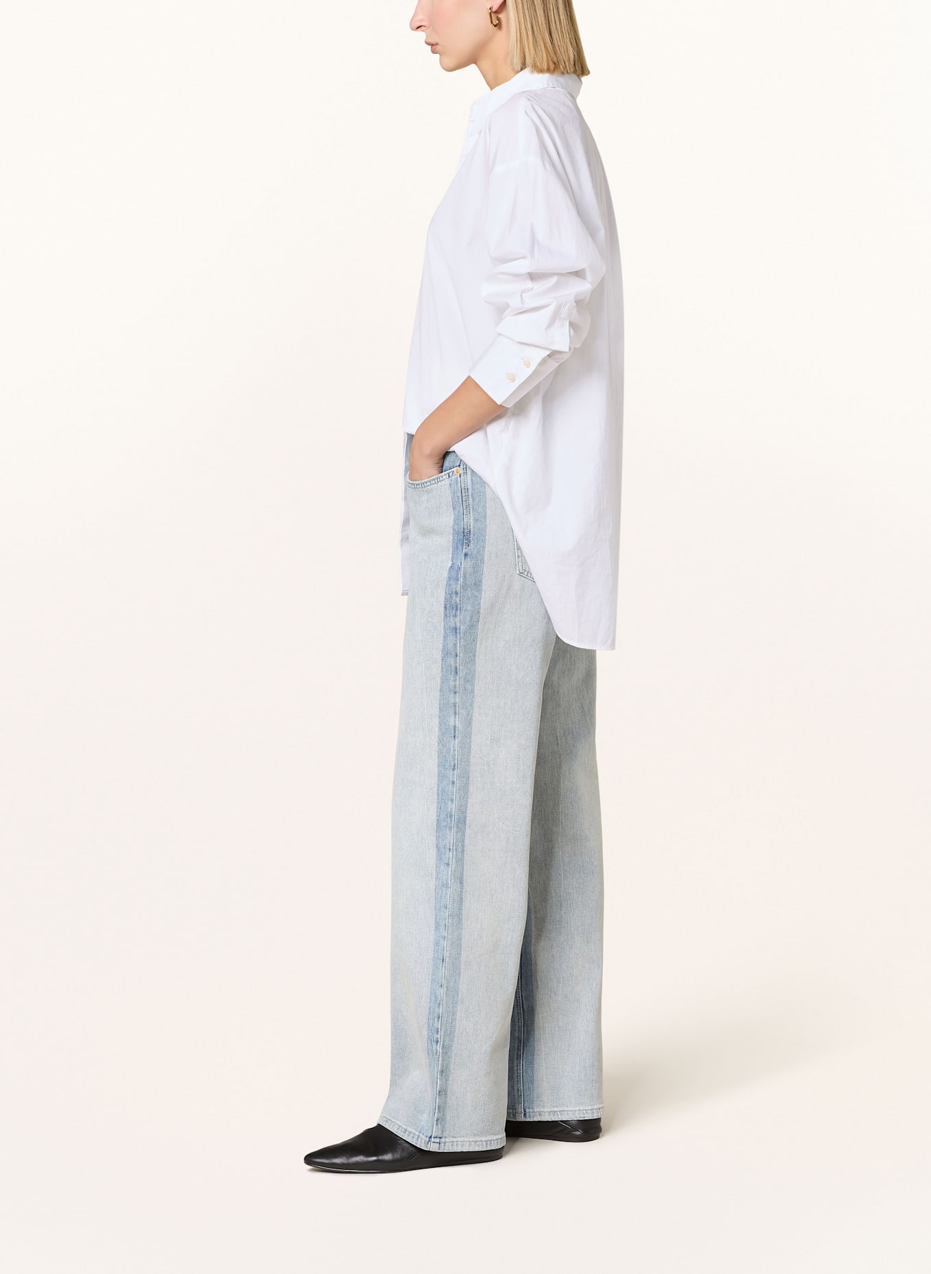 MAC Straight Jeans FLOW: D057 striped sassy midblue