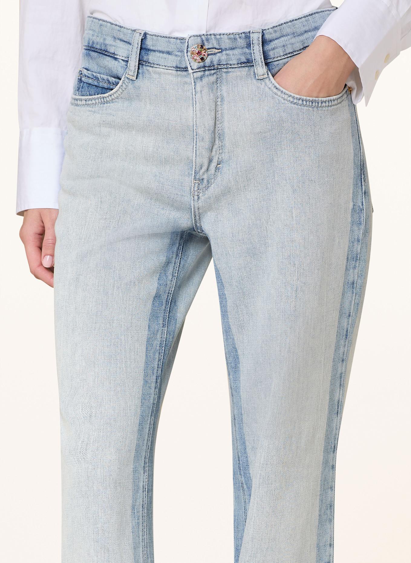 MAC Straight Jeans FLOW: D057 striped sassy midblue