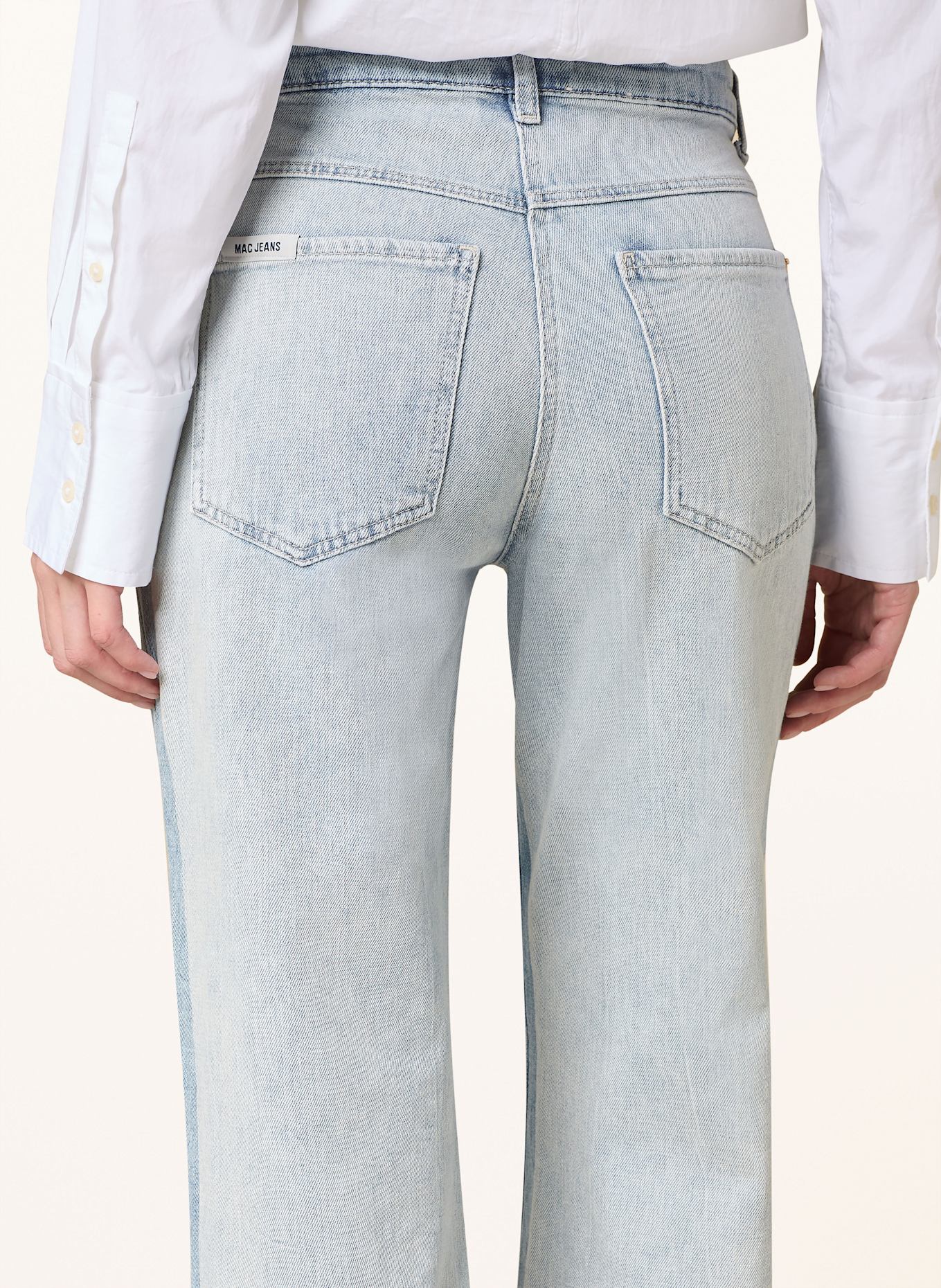 MAC Straight Jeans FLOW: D057 striped sassy midblue