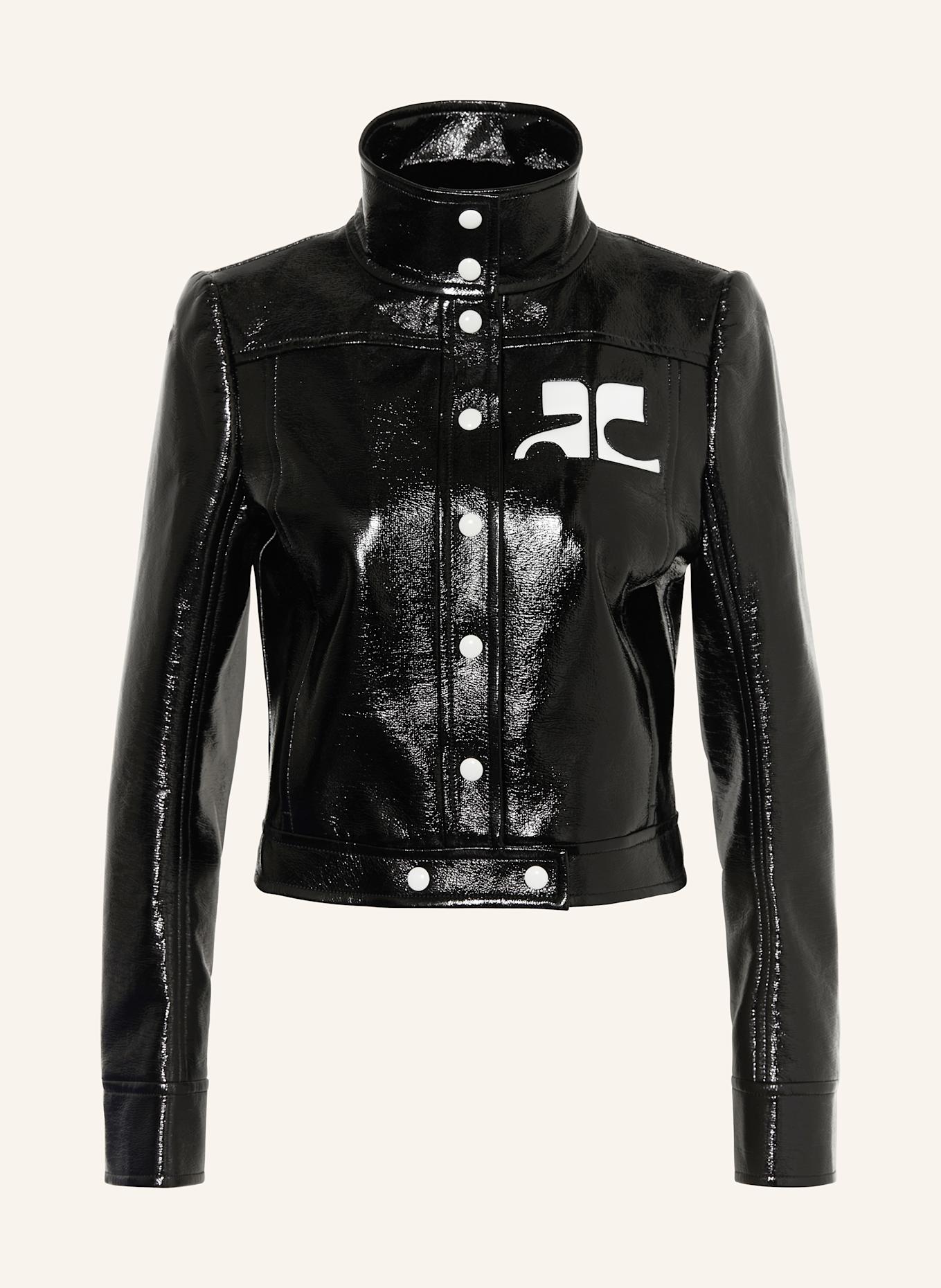 Courrèges Jacket in leather look in black
