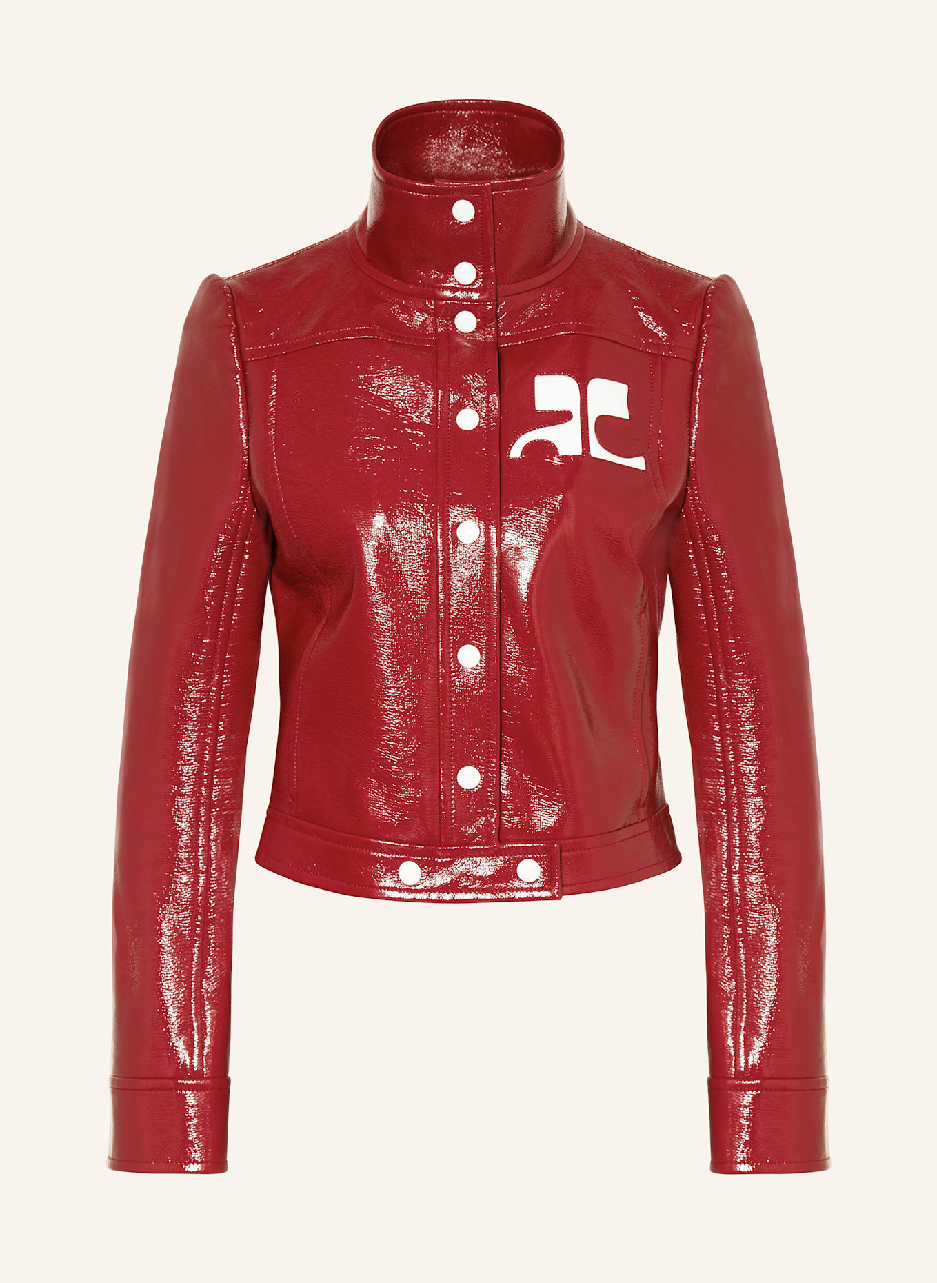 Courrèges Veste aspect cuir: ROUGE FONCÉ