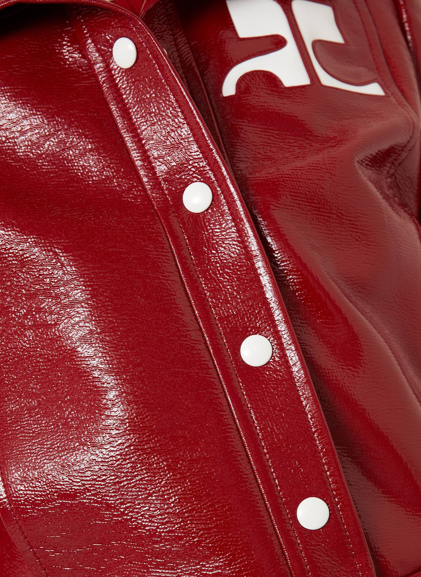 Courrèges Veste aspect cuir: ROUGE FONCÉ