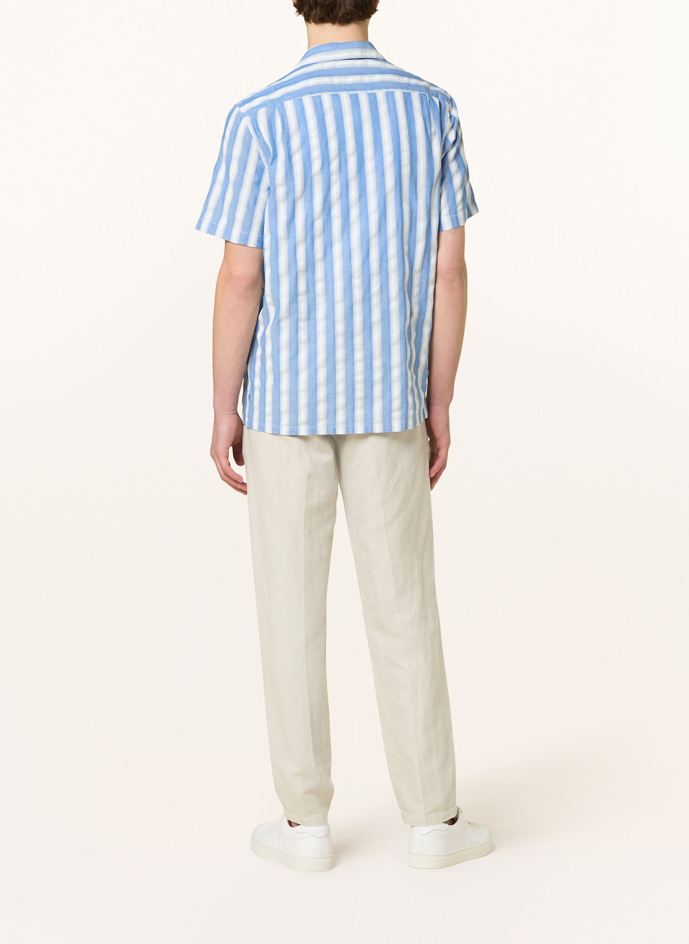 SAMSØE  SAMSØE Kurzarm-Hemd SAAVAN Regular Fit: BLAU / WEISS