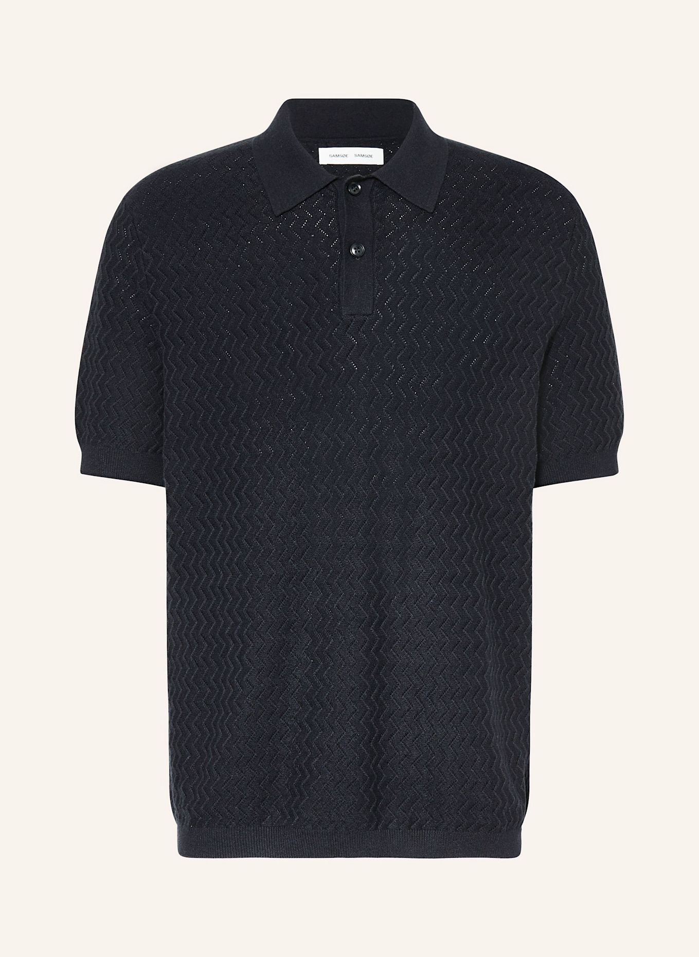 SAMSØE  SAMSØE Strick-Poloshirt SAMARKUS: DUNKELBLAU