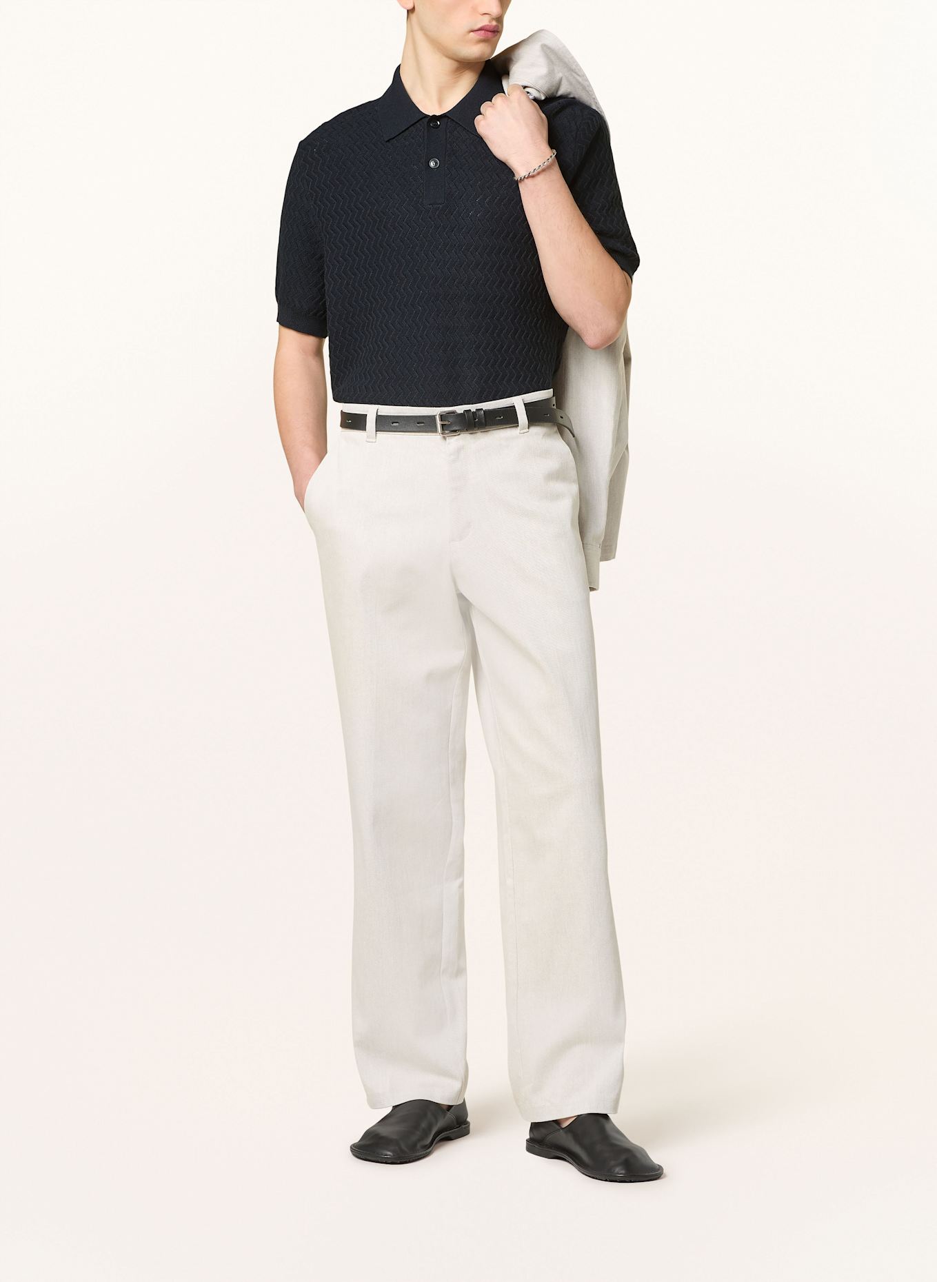 SAMSØE  SAMSØE Strick-Poloshirt SAMARKUS: DUNKELBLAU