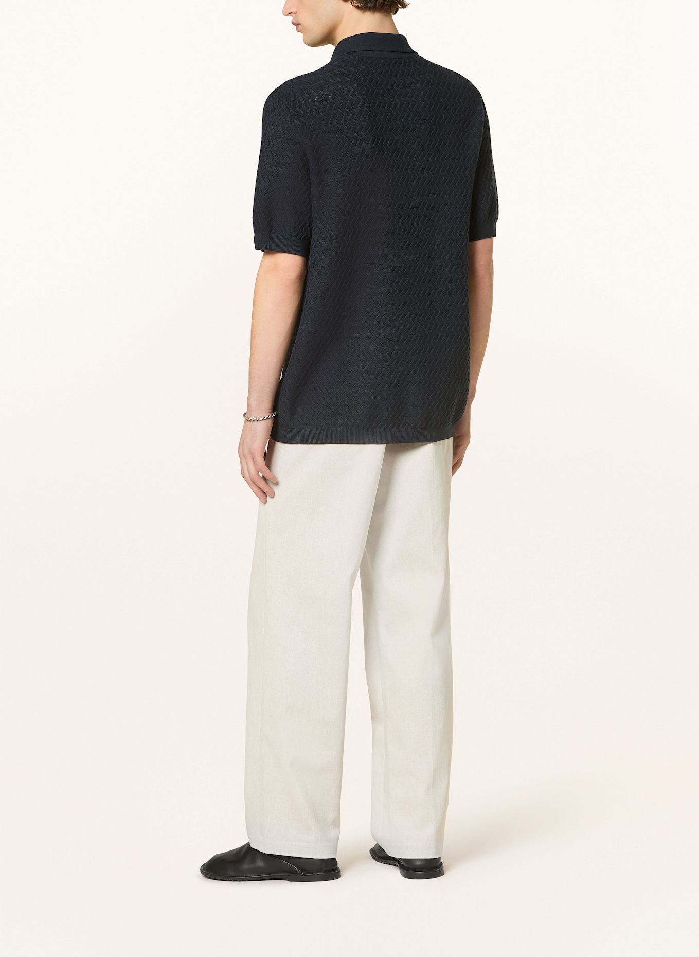 SAMSØE  SAMSØE Strick-Poloshirt SAMARKUS: DUNKELBLAU