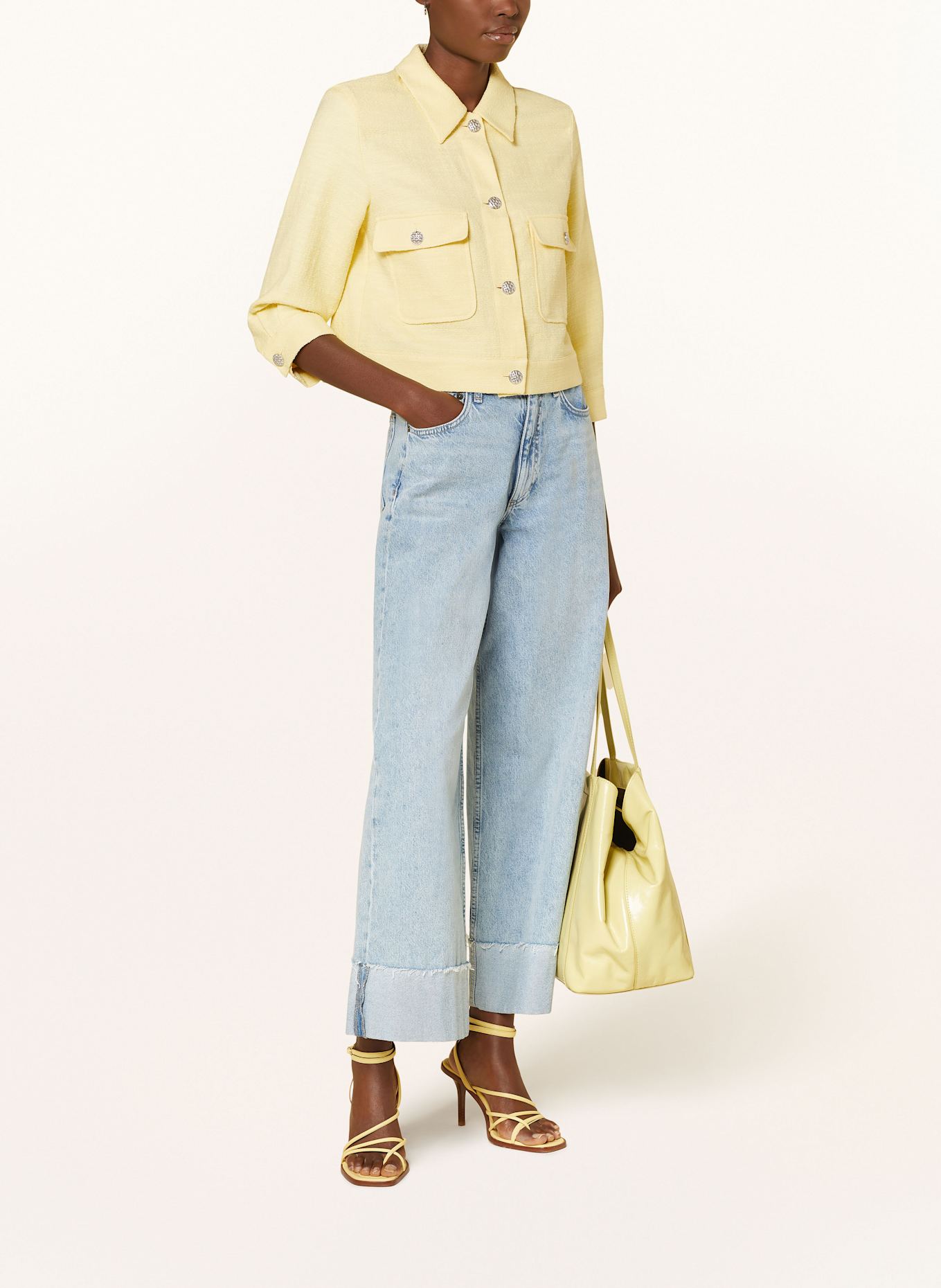 MORE & MORE Boxy jacket in tweed: YELLOW