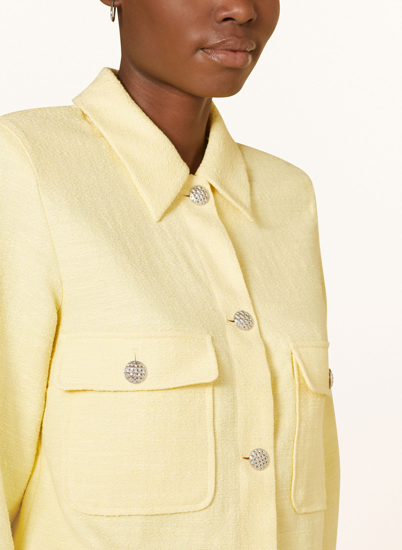 MORE & MORE Boxy jacket in tweed: YELLOW