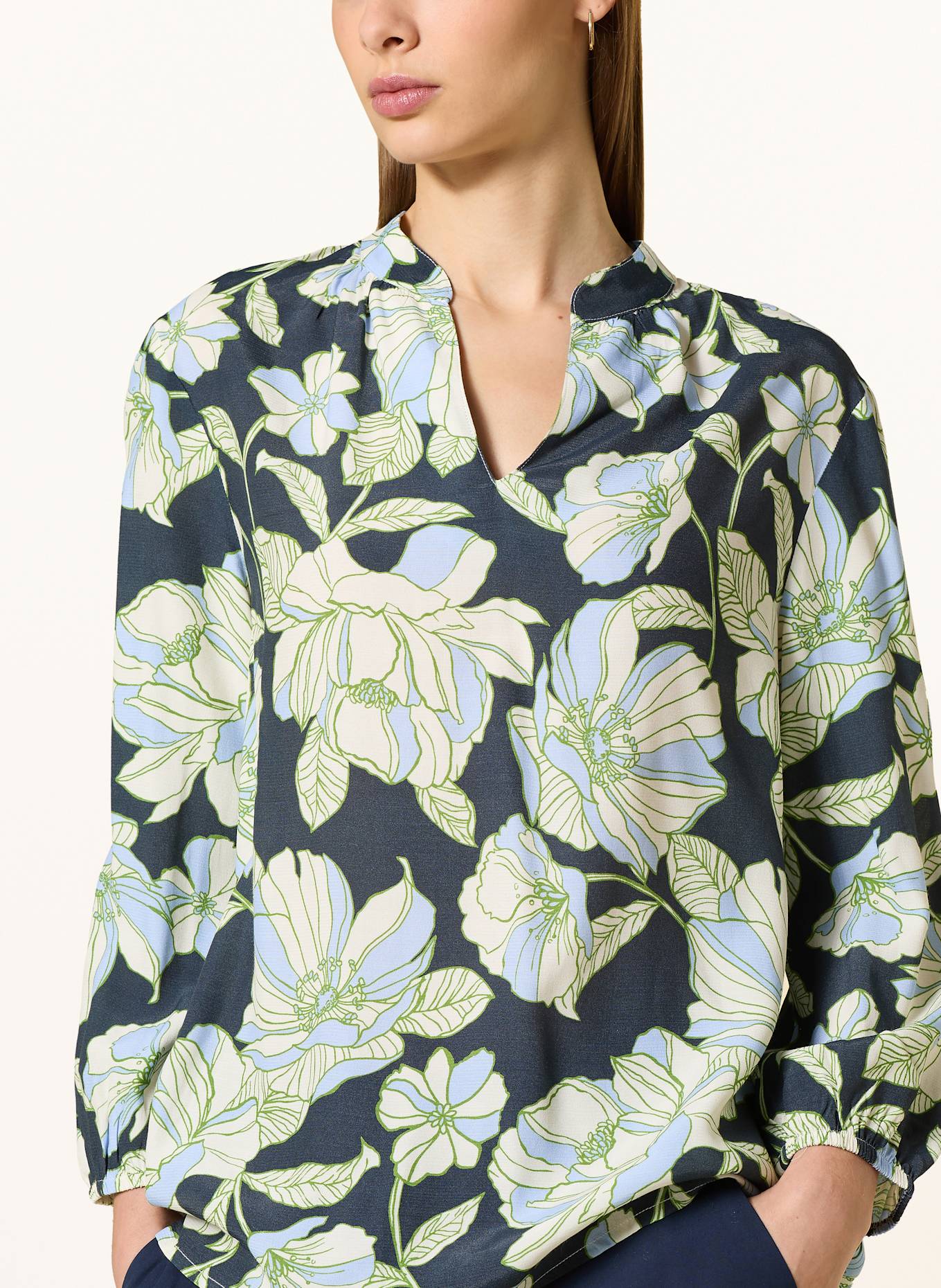 MORE & MORE Bluzka: GRANATOWY / ECRU / JASNOZIELONY